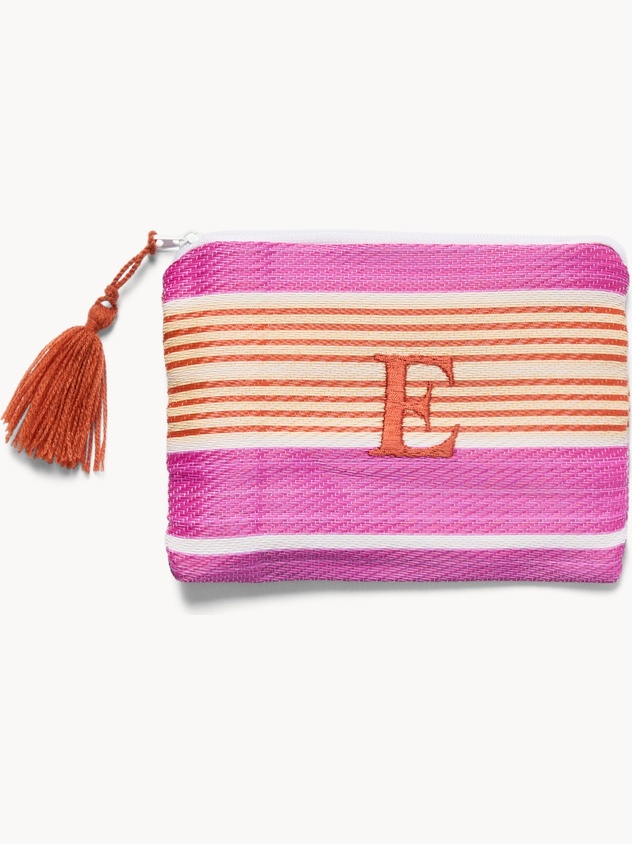 Pochette con lettera ricamata E