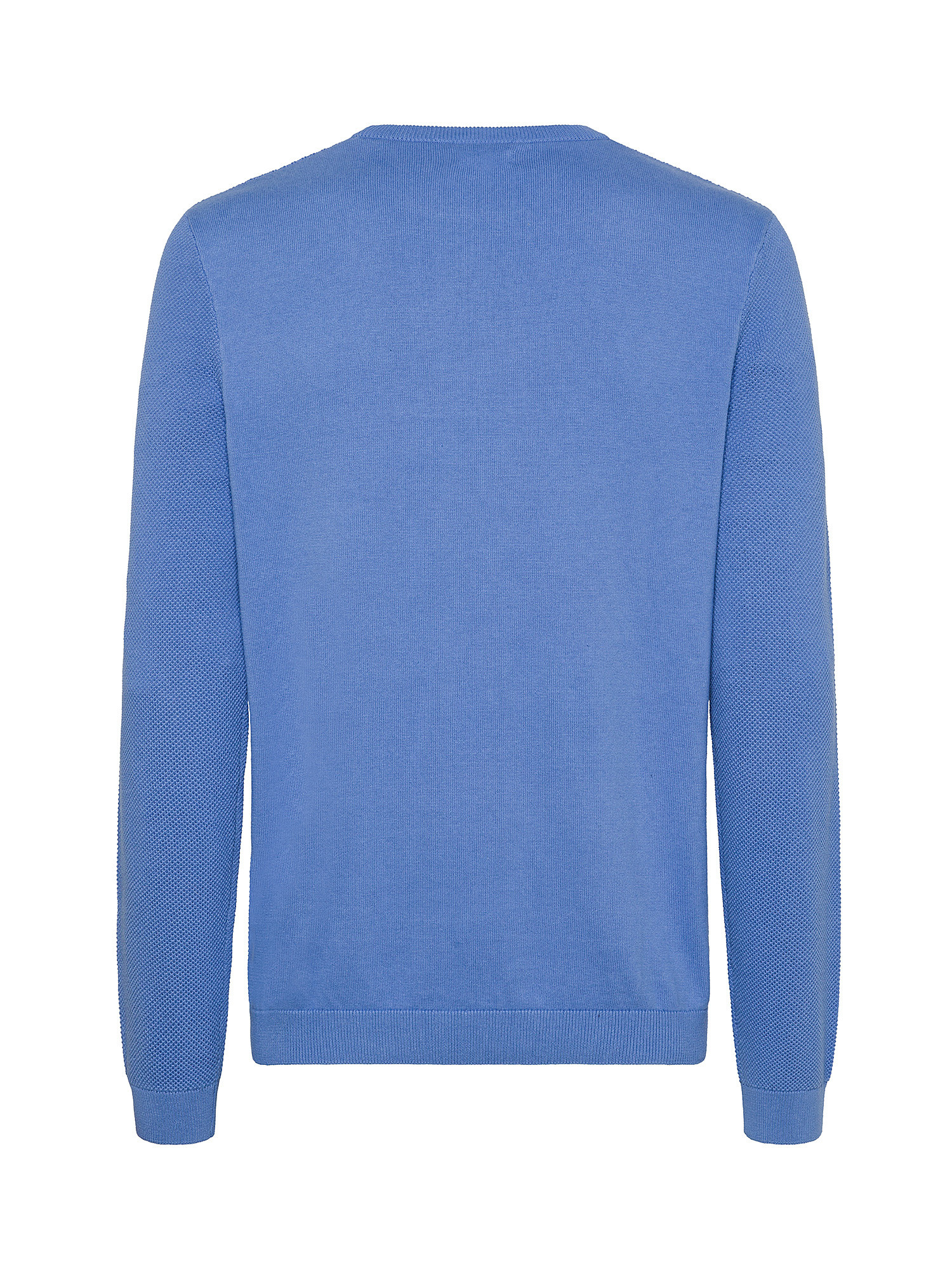 Luca D'Altieri - Crew neck sweater in pure cotton, Blue Dark, large image number 1