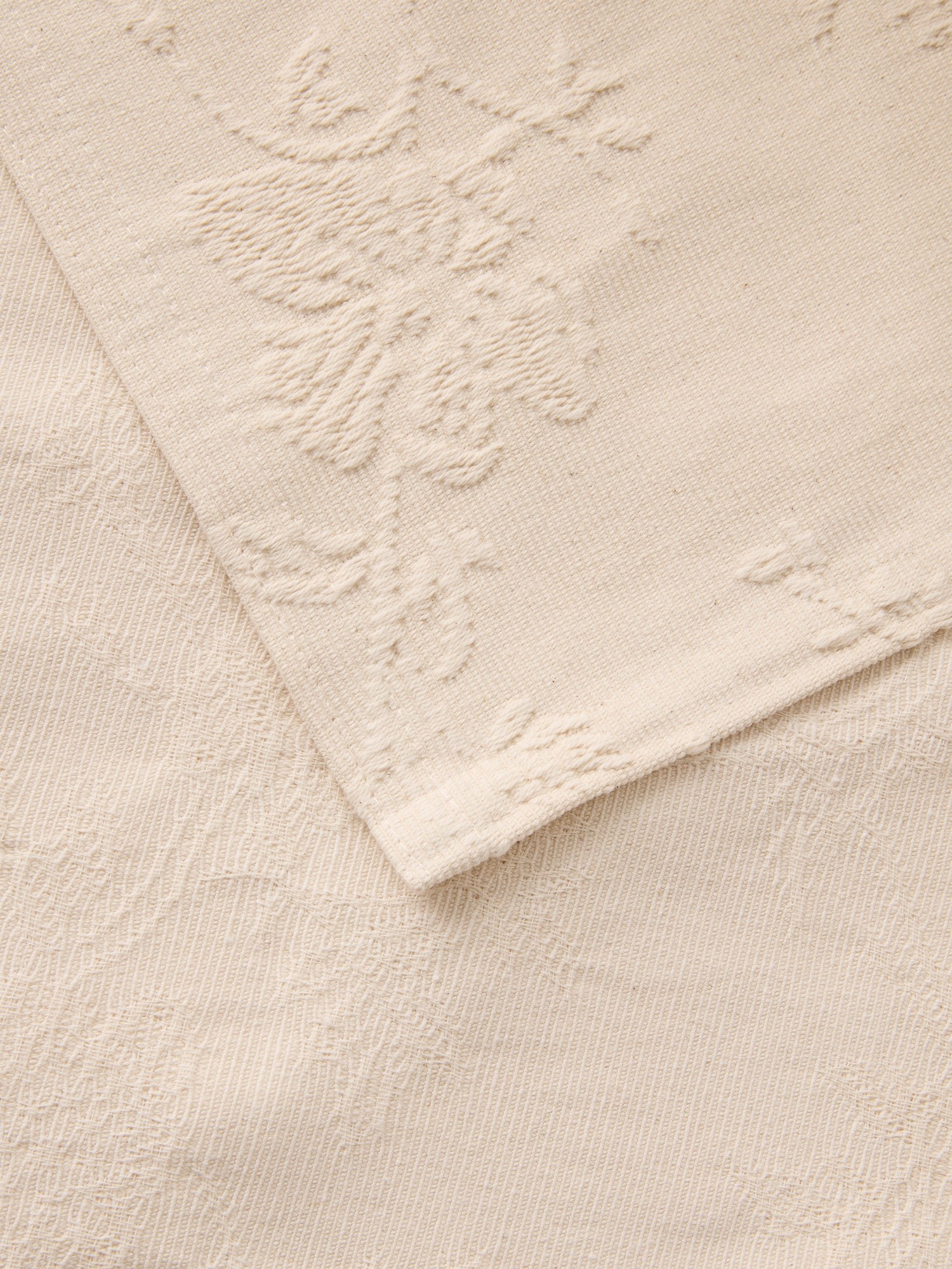 Copriletto in puro cotone motivo floreale, Beige, large image number 1