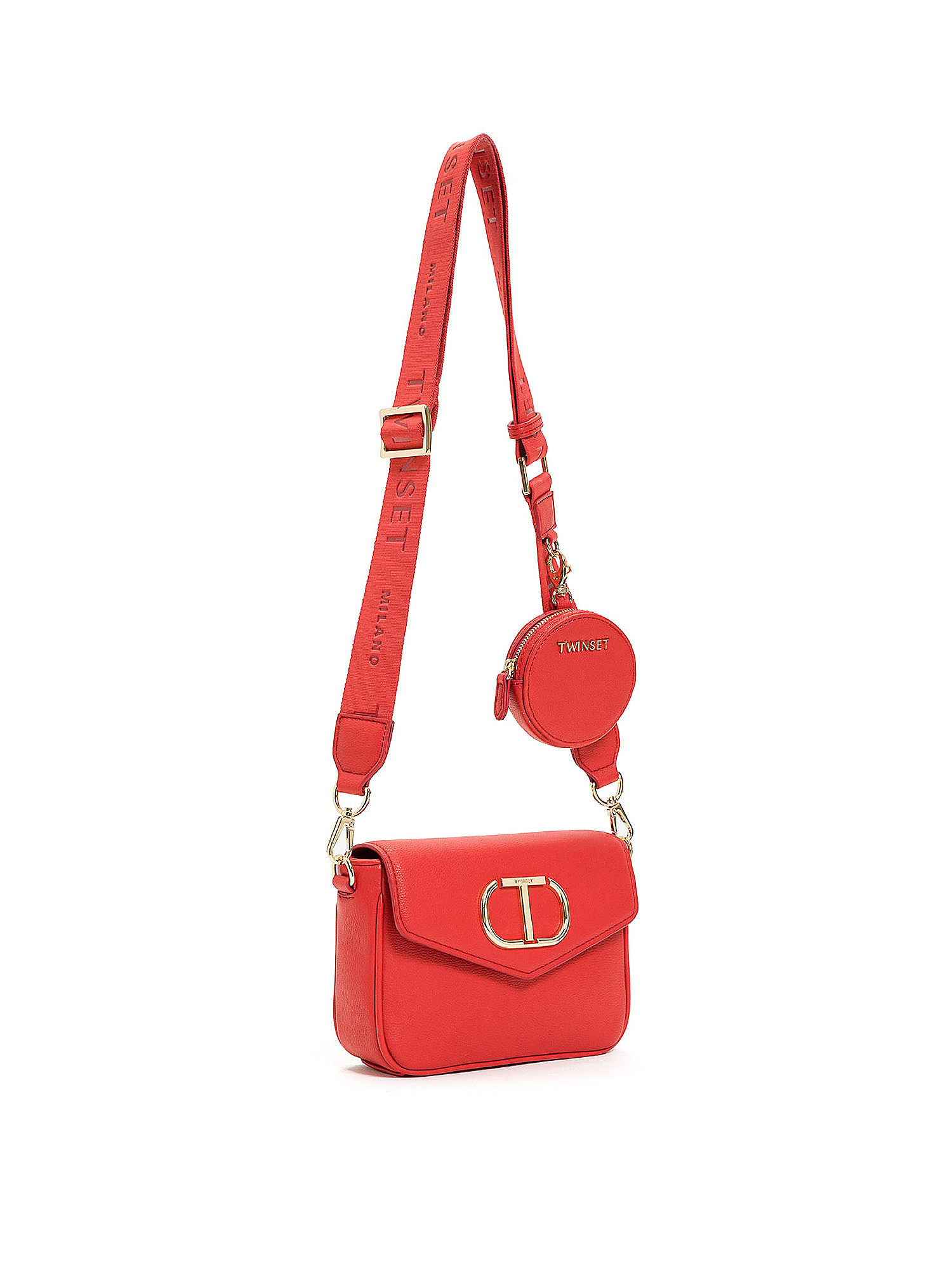 Mini bag a tracolla con portamonete, Rosso, large image number 0