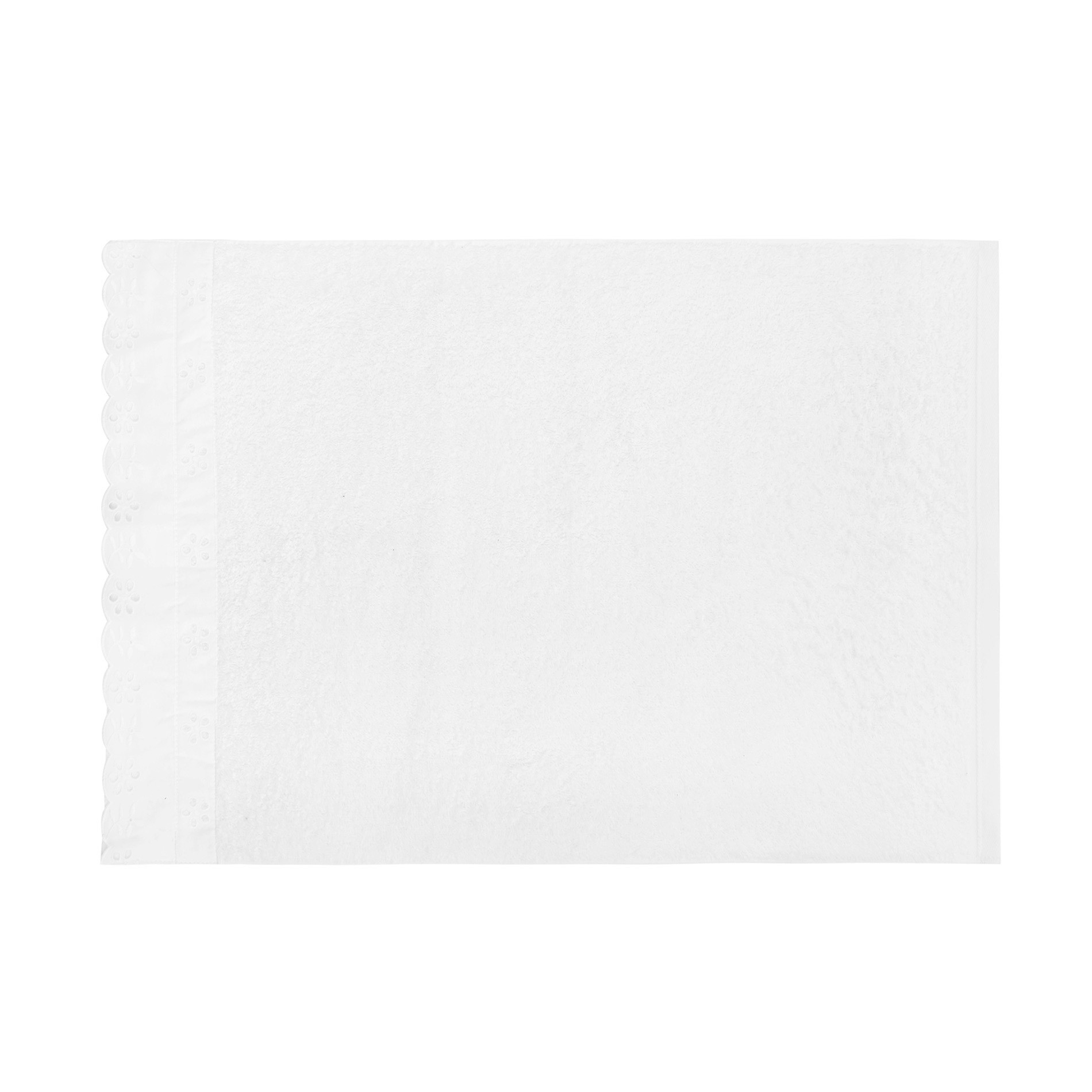 Portofino broderie towel, White, large image number 2