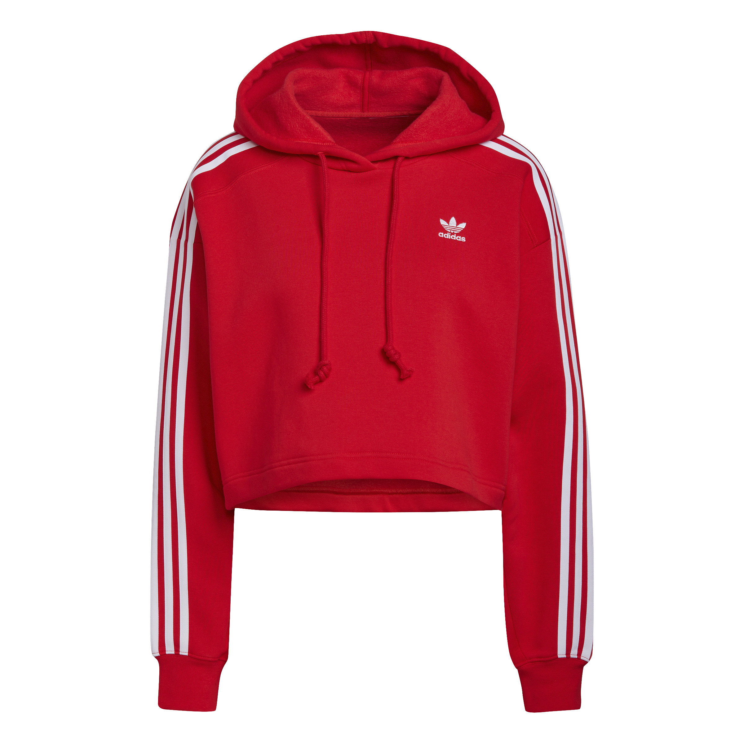 Hoodie adicolor classics cropped, Rosso, large