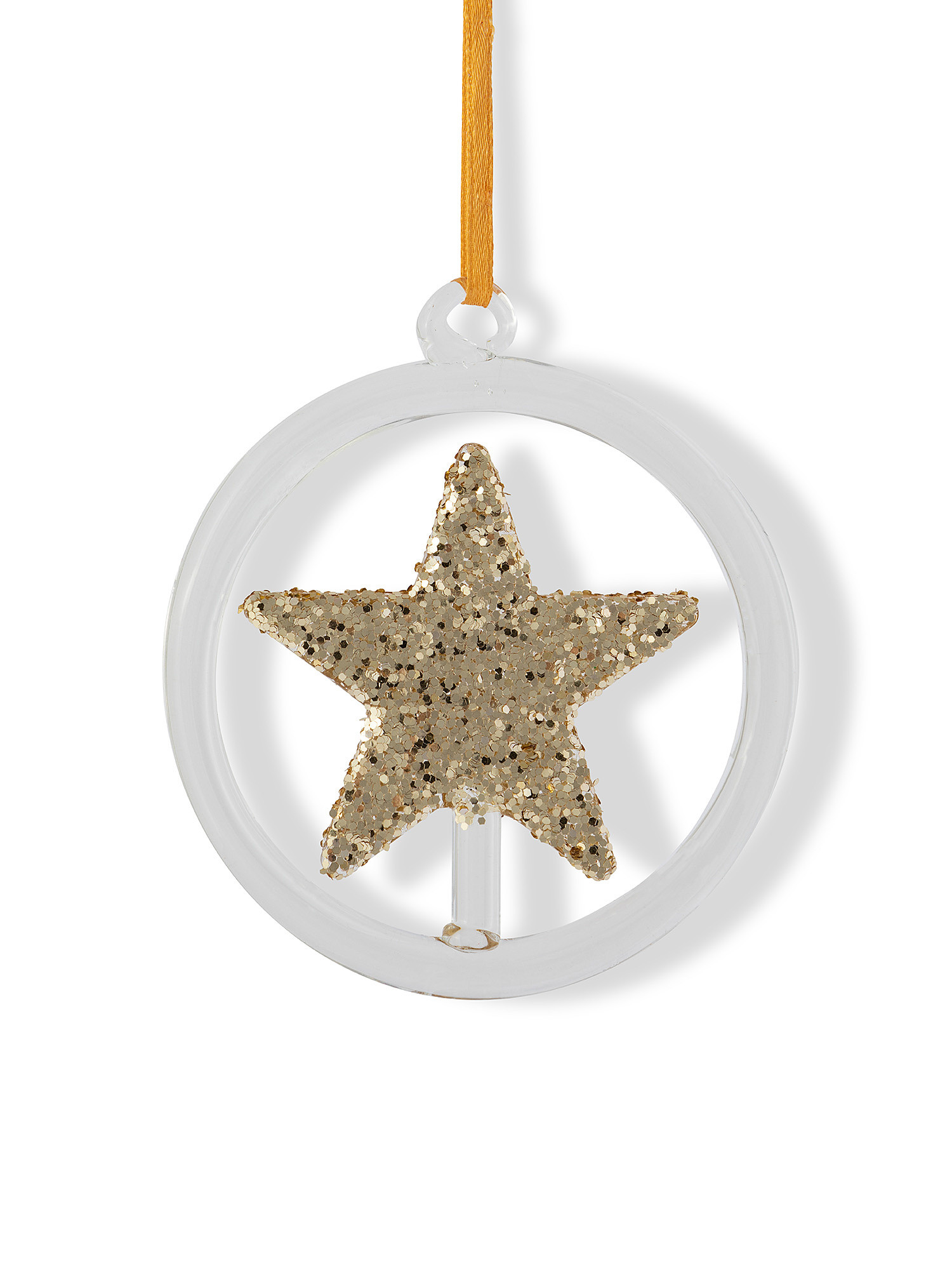 Star-shaped glass tree decoration, Gold, large image number 1
