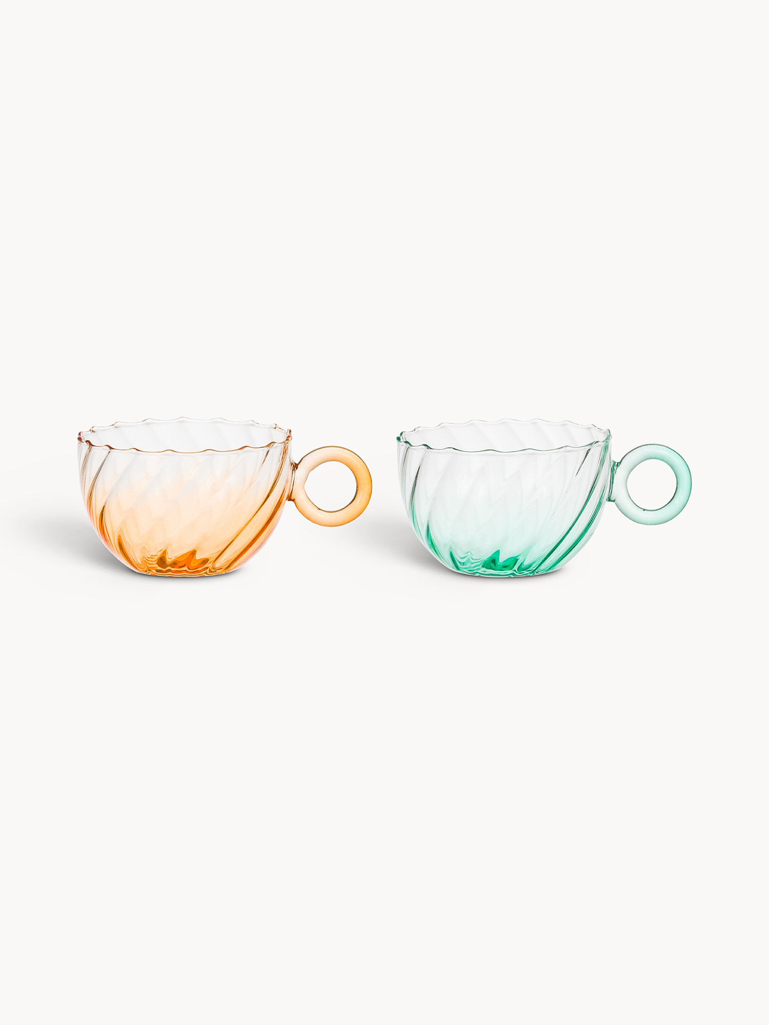 Optical effect glass tea cup, Multicolor, large image number 0
