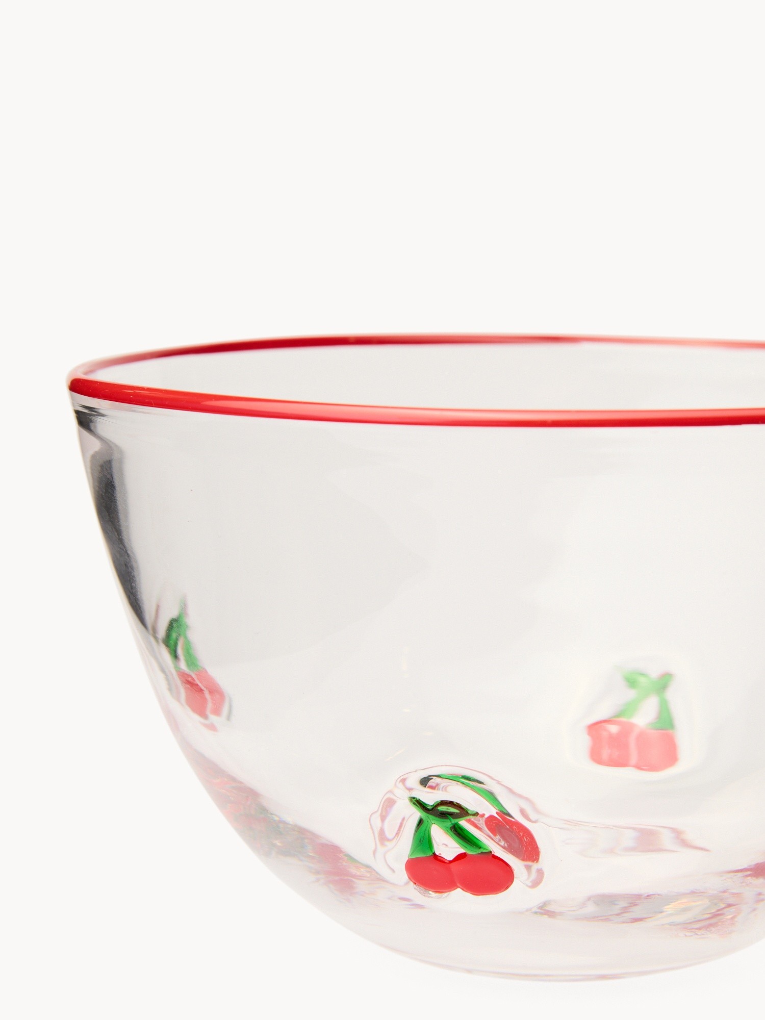 Insalatiera in vetro motivo ciliegie - Prezzo di lancio, Trasparente, large image number 1