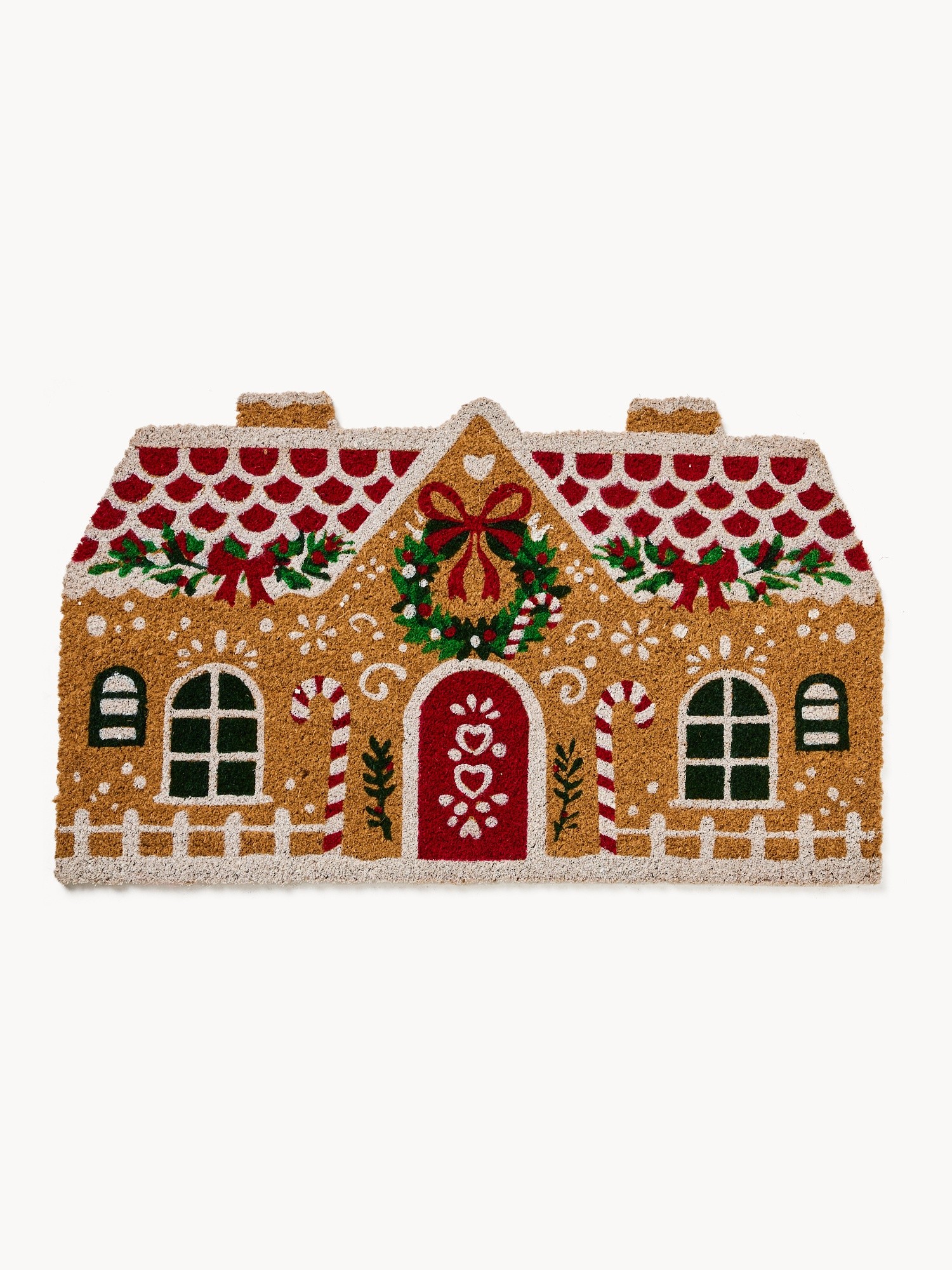 Doormat with Christmas house print, Multicolor, large image number 0