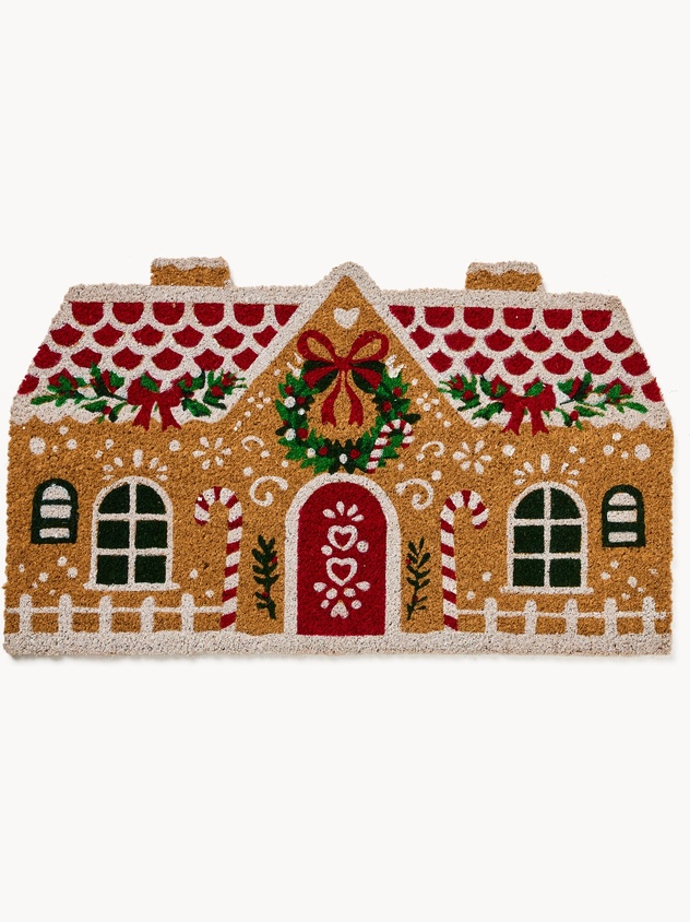 Doormat with Christmas house print