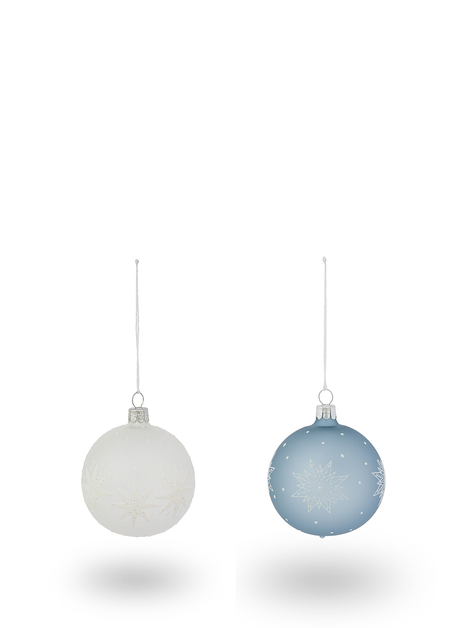 Sphere in glass, mouth-blown by European artisans and printed, Light Blue, large image number 0