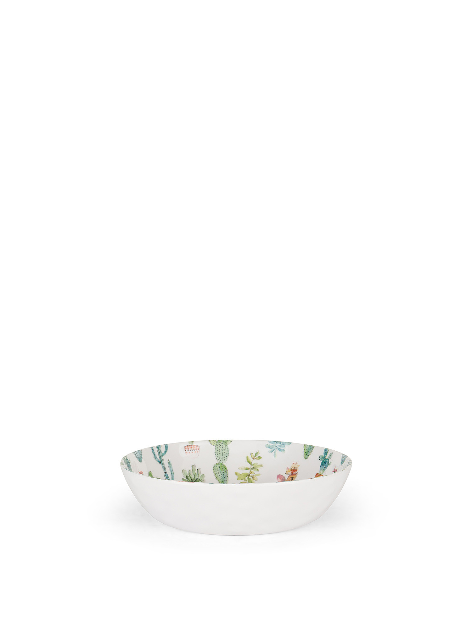Melamine soup plate with cactus motif, White, large image number 0
