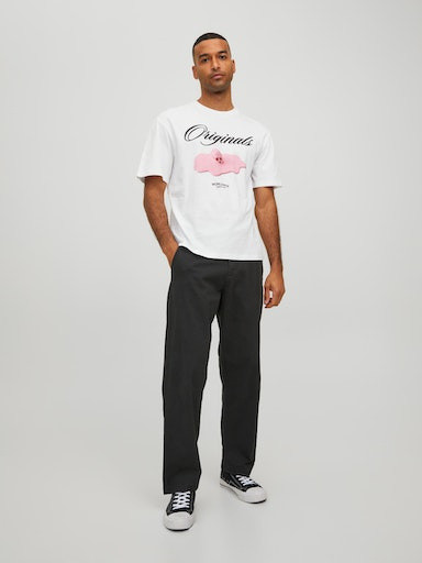 Jack & Jones - T-shirt relaxed fit con stampa, Bianco 1, large image number 1
