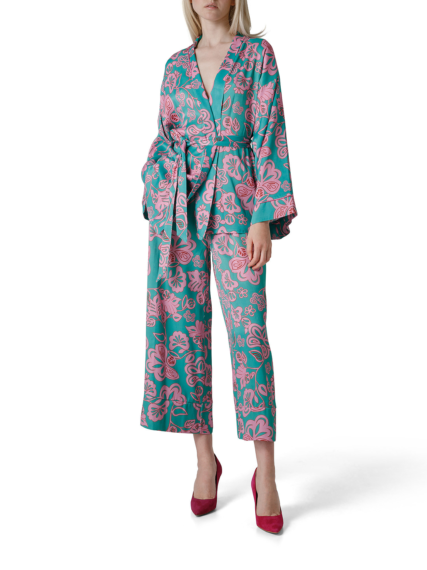 Pantaloni con stampa floreale, Multicolor, large image number 3