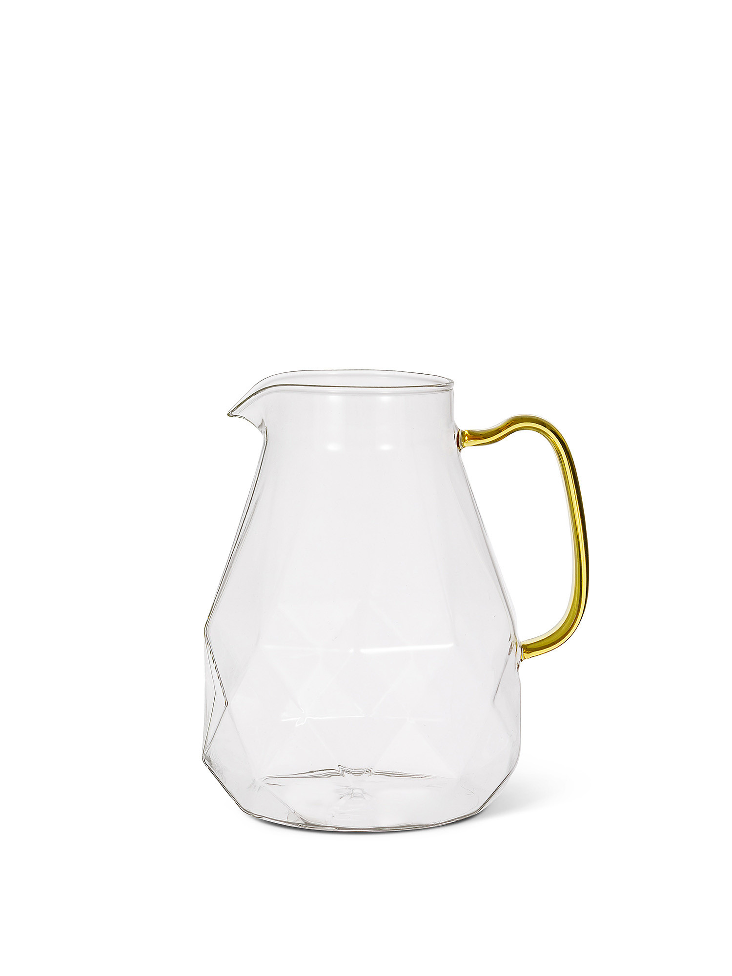 Glass carafe with colored handle, Transparent, large image number 0