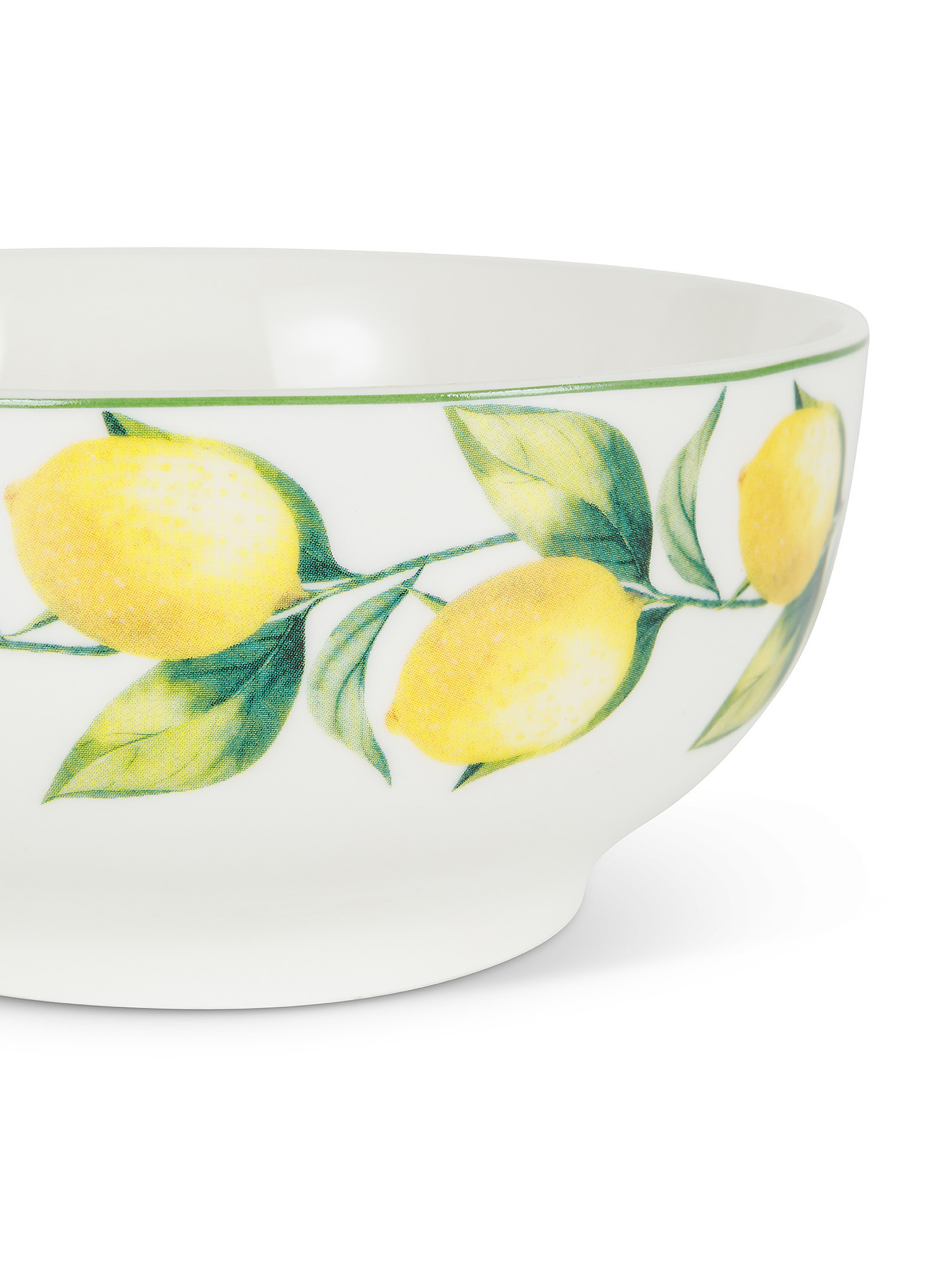 Small bowl in new bone china with lemons motif, White, large image number 2