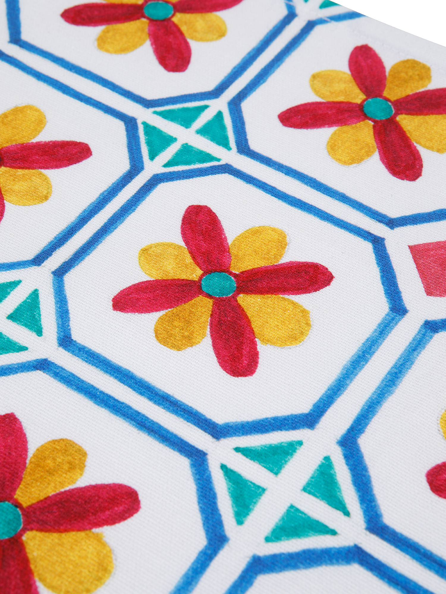 Tovaglietta puro cotone stampa piastrelle, Multicolor, large image number 1