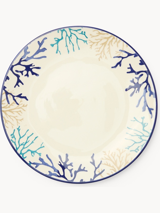 Ceramic dinner plate with coral pattern
