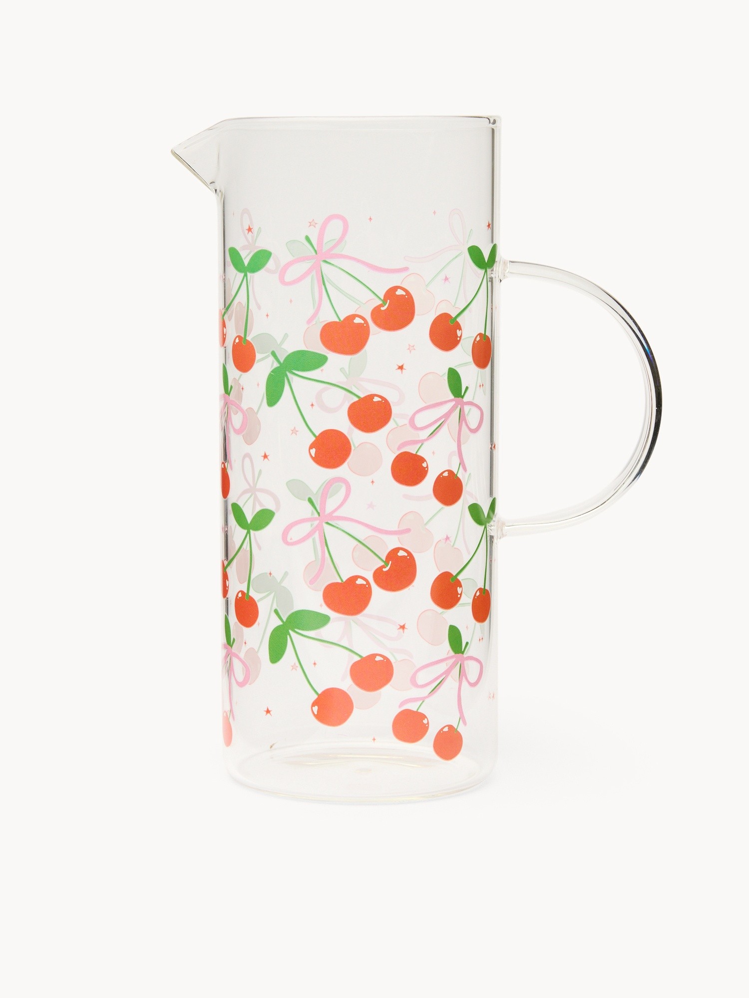 Caraffa in vetro motivo ciliegie - Prezzo di lancio, Trasparente, large image number 0