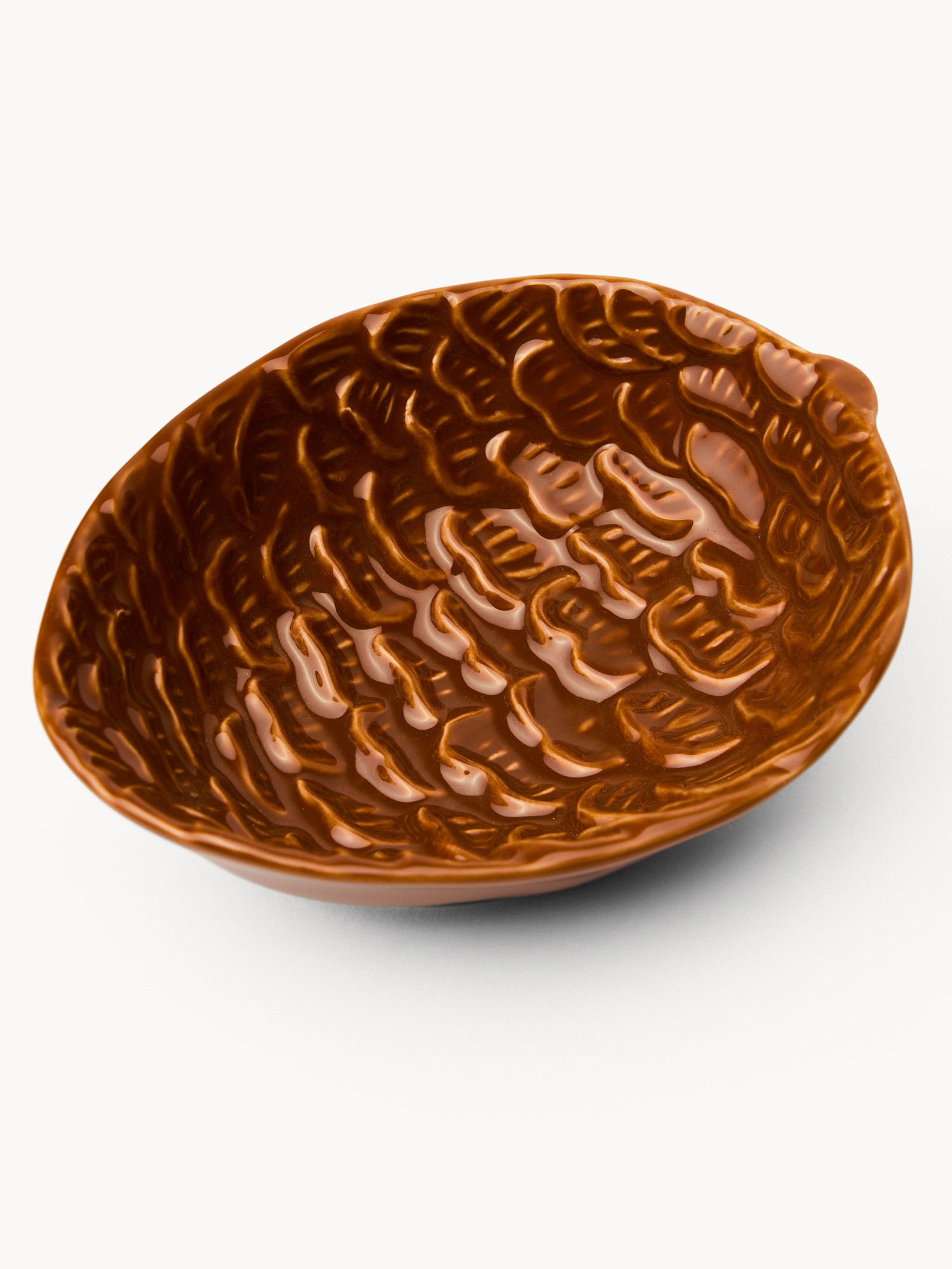 Coppetta in ceramica a pigna, Marrone, large image number 1