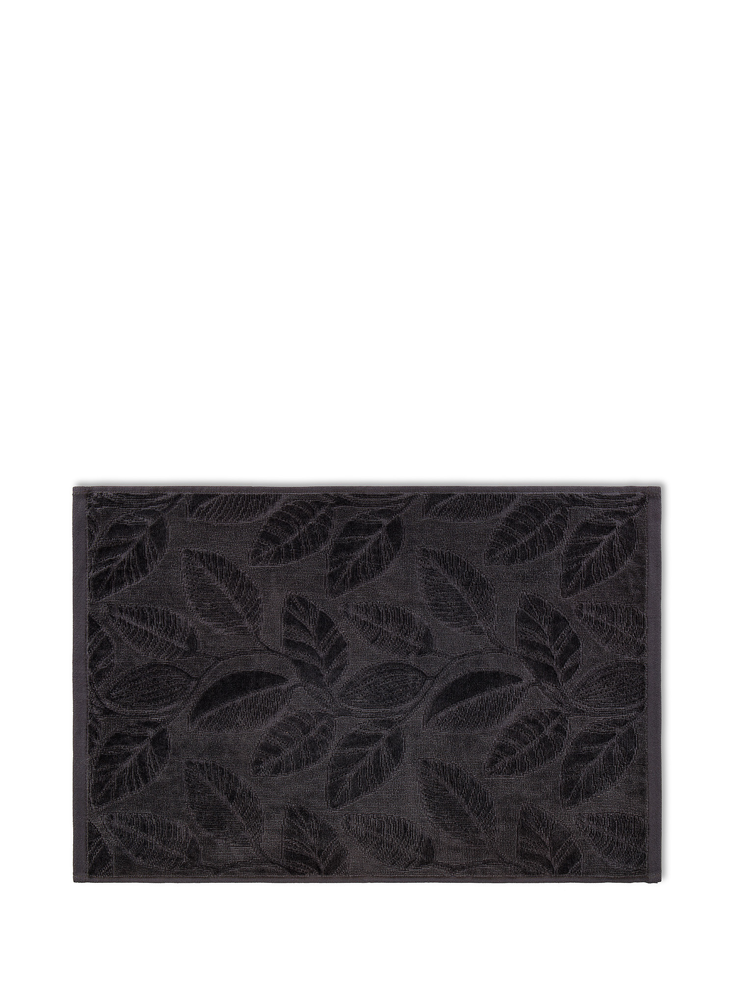 Cotton velor towel with flower motif, Grey, large image number 1