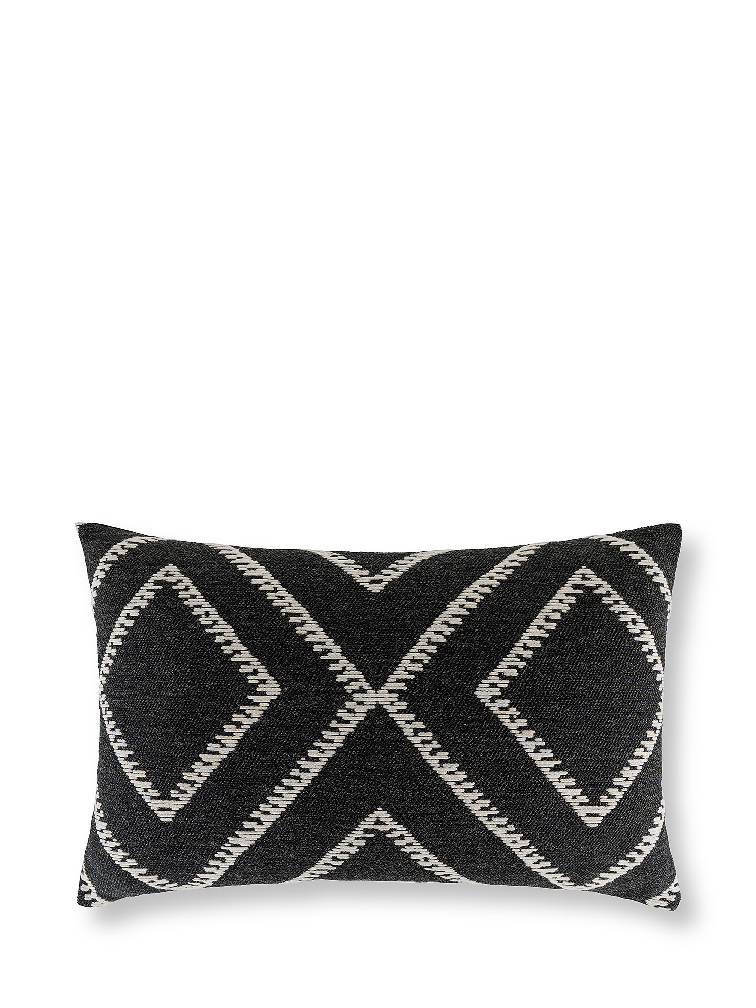 Jacquard cushion with geometric pattern 35x55cm, Black, large image number 0