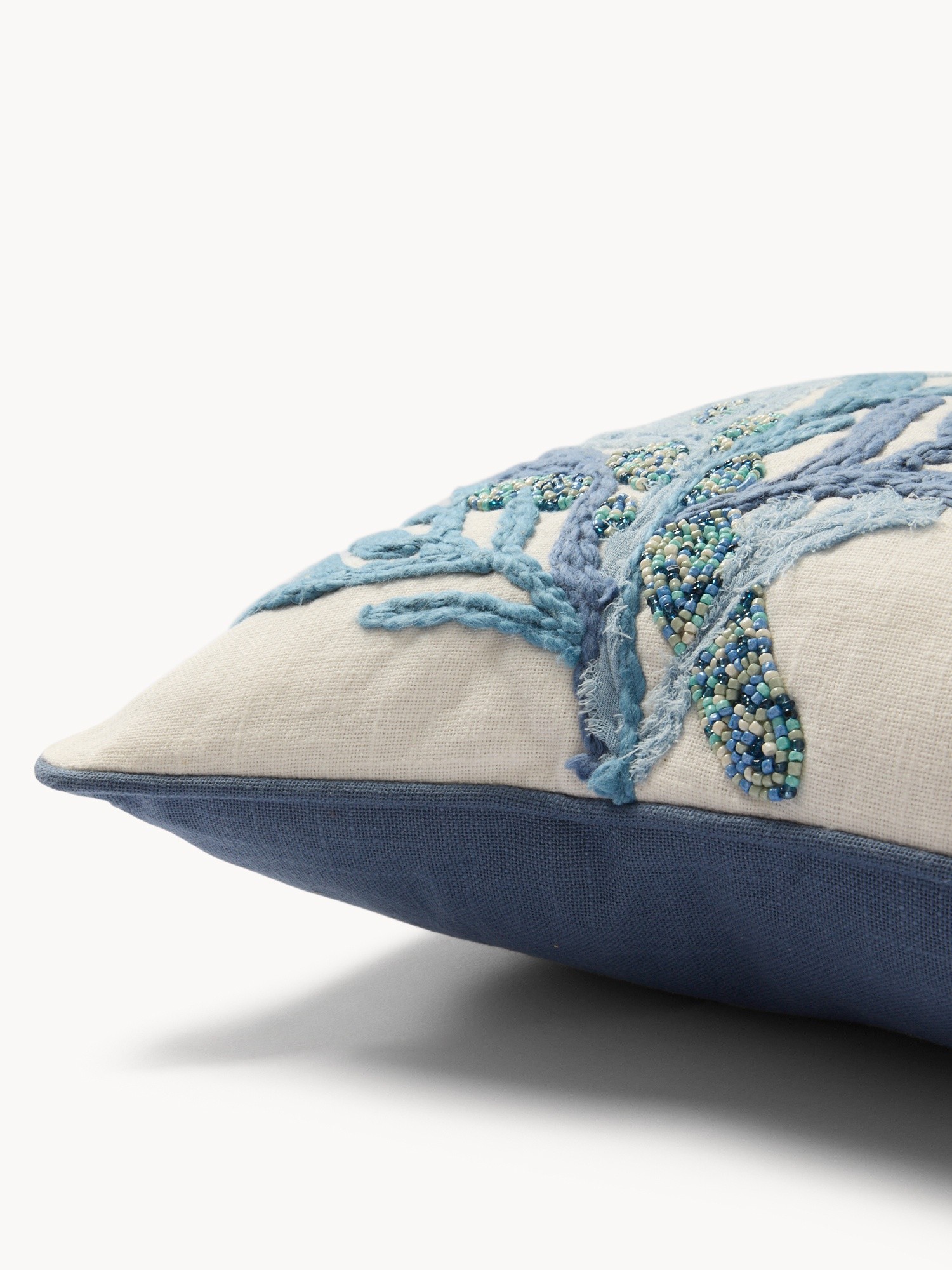 Embroidered Marine Cotton Cushion 45x45cm - Introductory Price, Multicolor, large image number 2