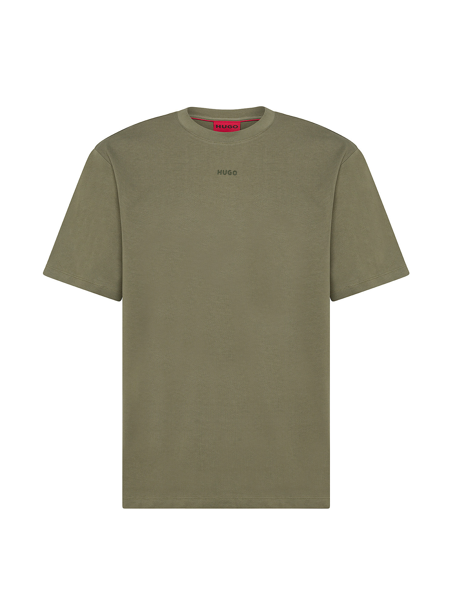 Hugo - T-shirt with logo print in cotton, Dark Green, large image number 0