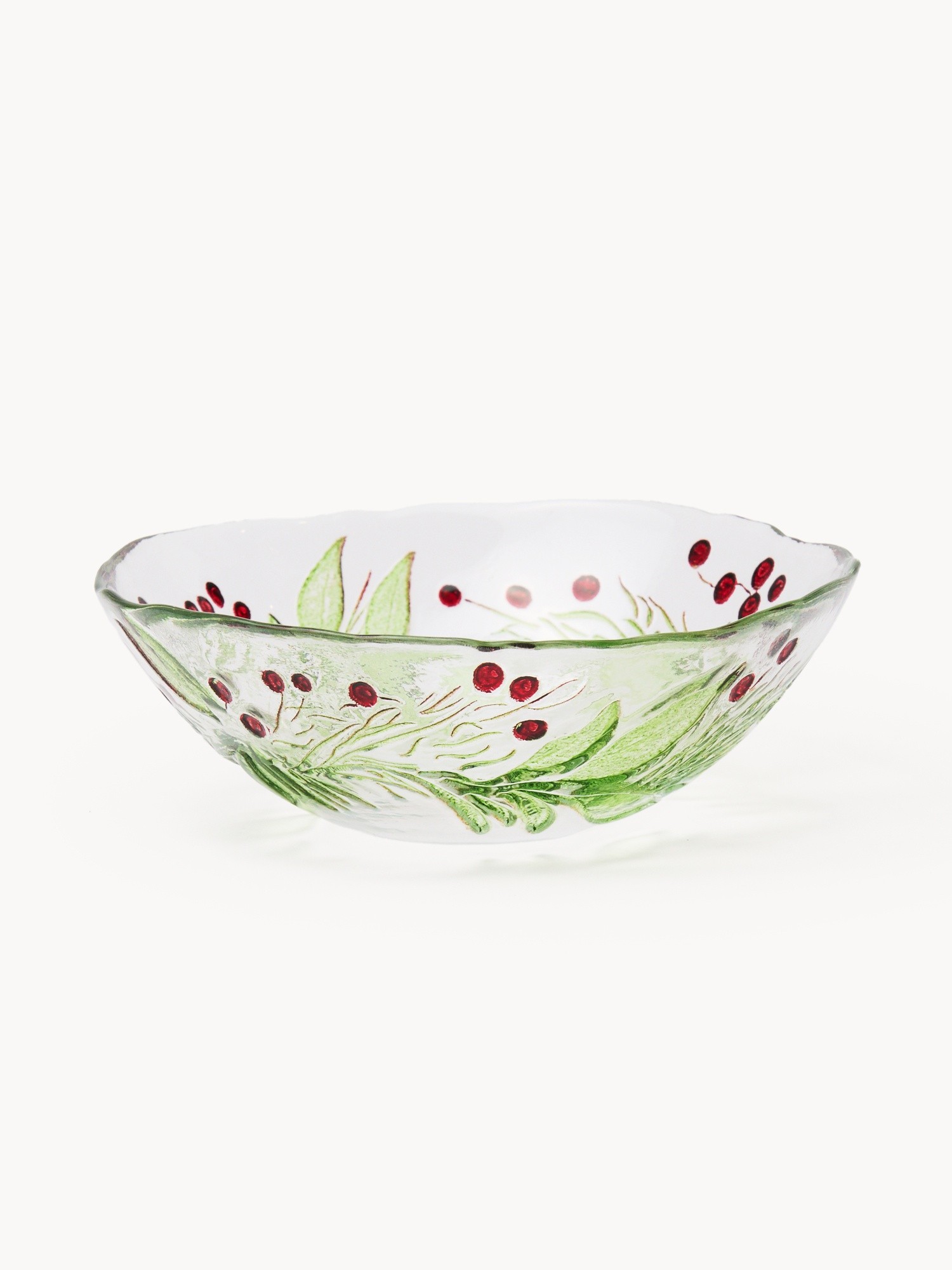 Small glass bowl with a garland motif, Transparent, large image number 0