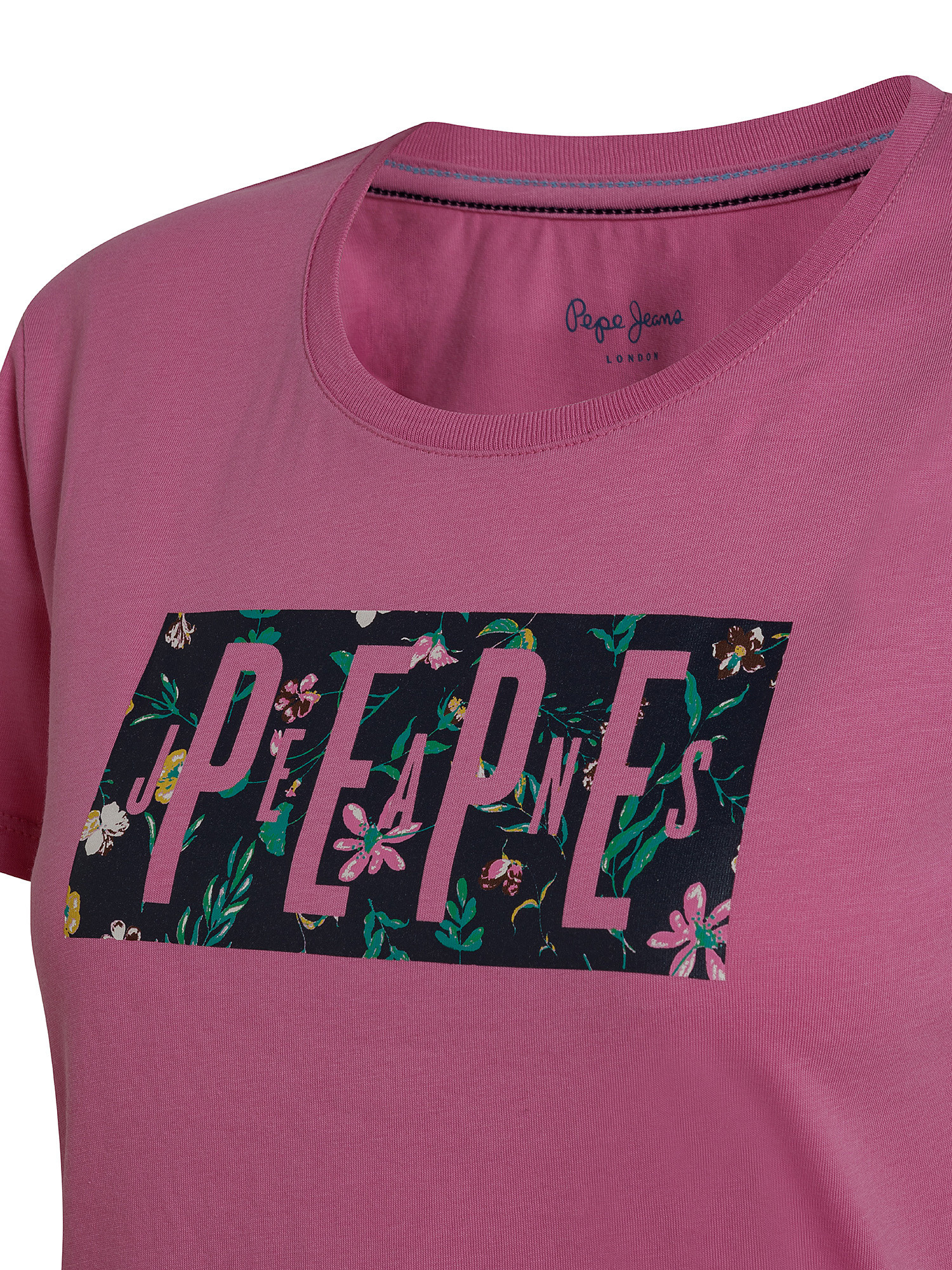T-shirt with printed logo, Pink Flamingo, large image number 2