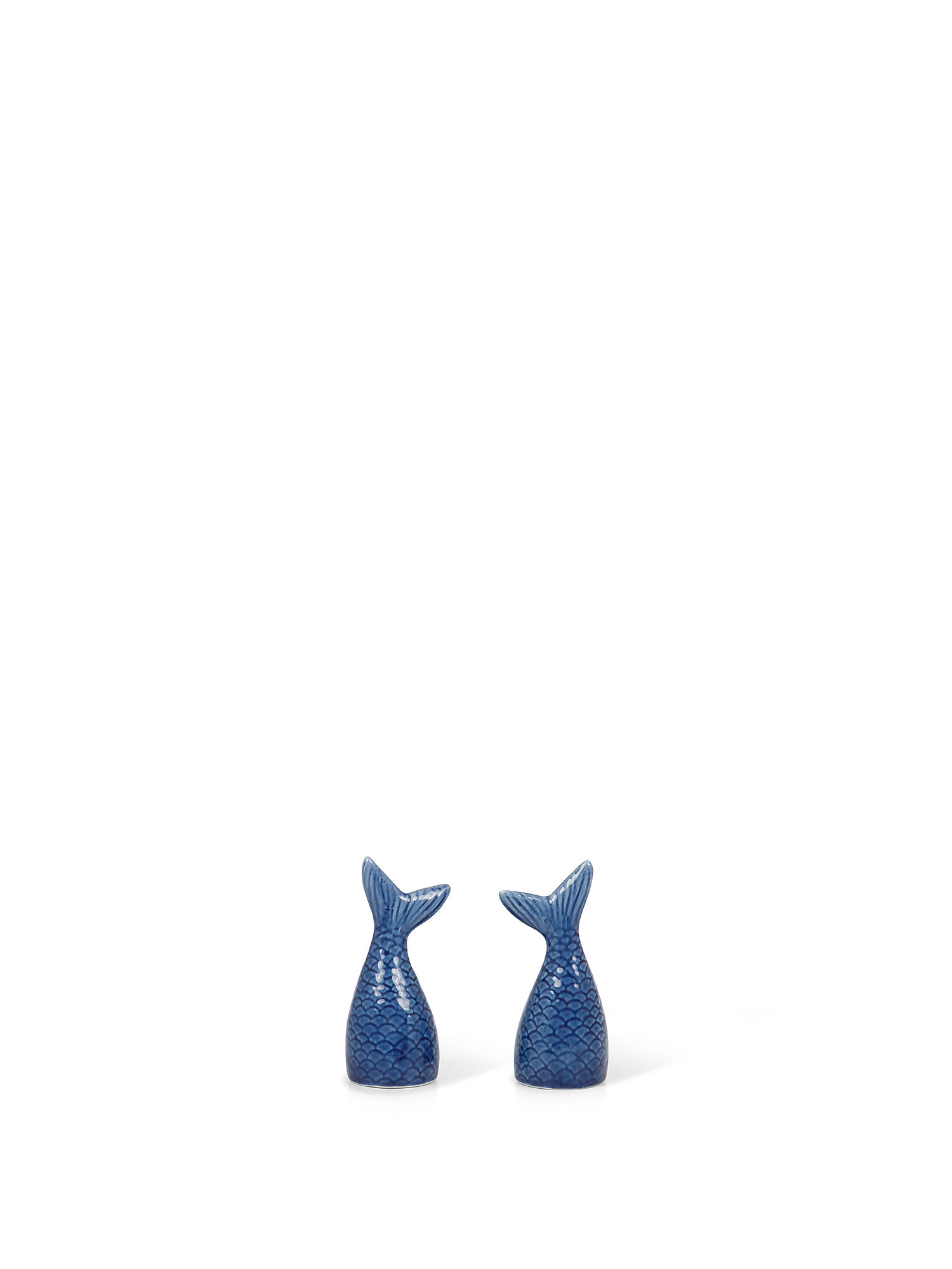 Porcelain mermaid tail salt and pepper set, Blue, large image number 0