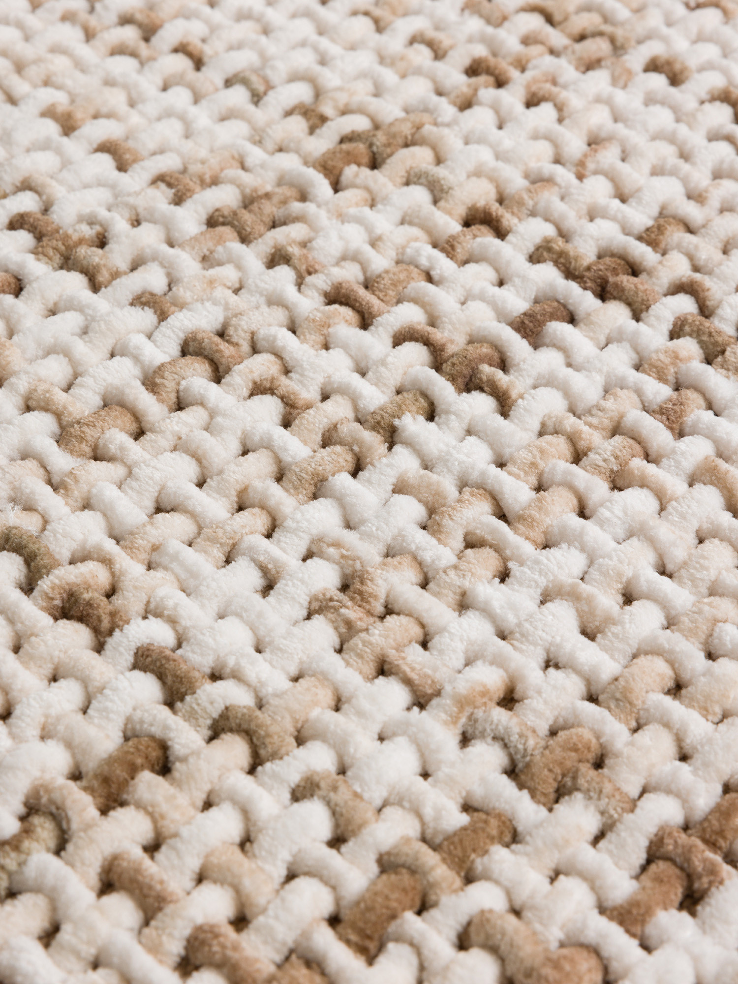 Tappeto bagno in ciniglia intrecciato, Beige, large image number 1