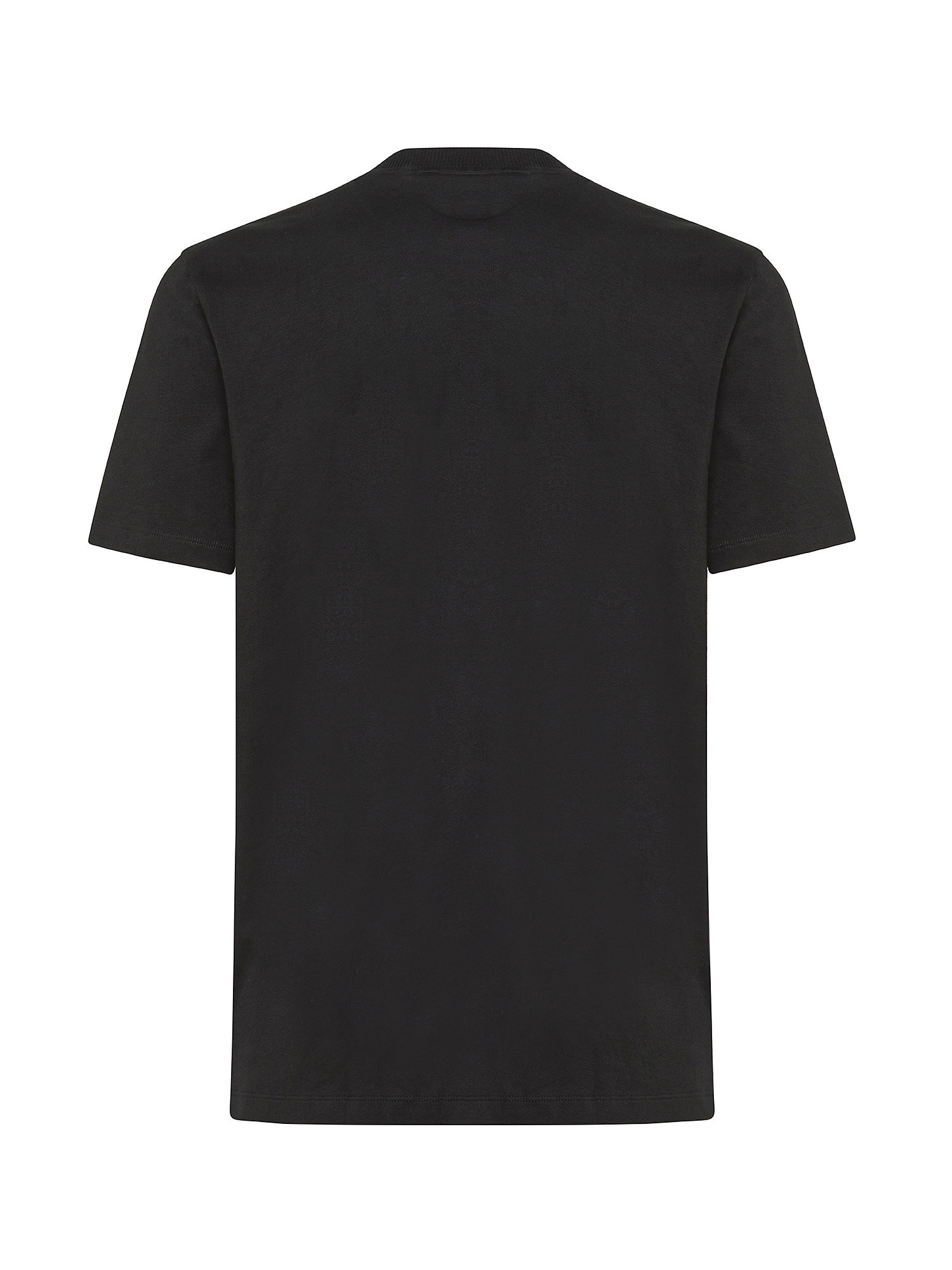 Hugo - T-shirt with embroidered logo in cotton, Black, large image number 1