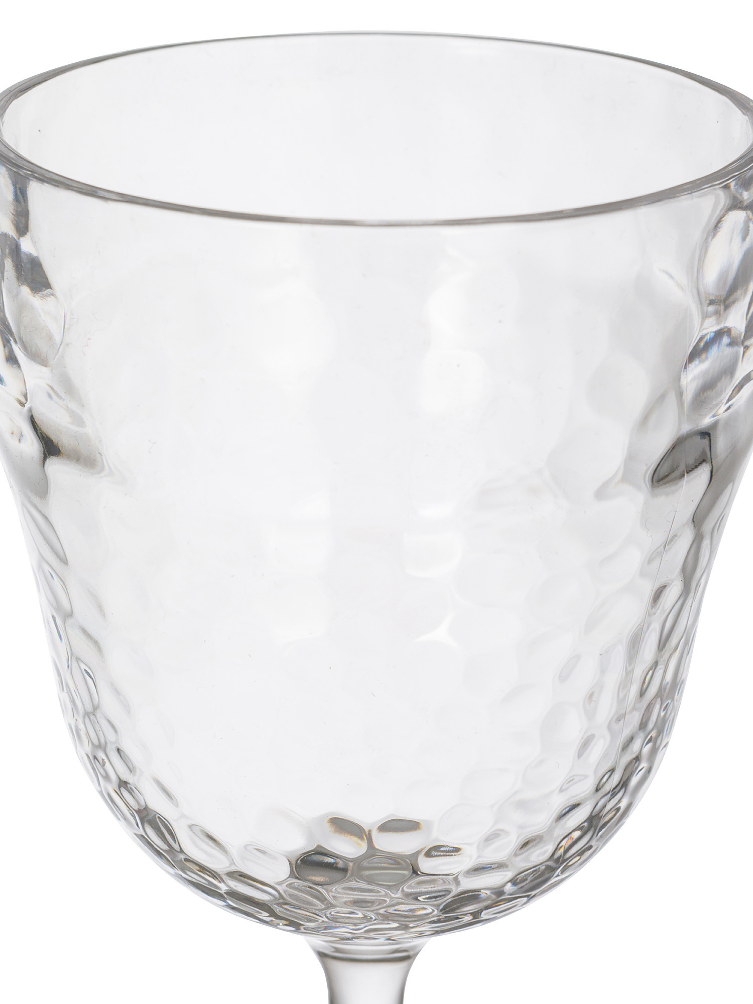 Plastic goblet with hammered effect, Transparent, large image number 1