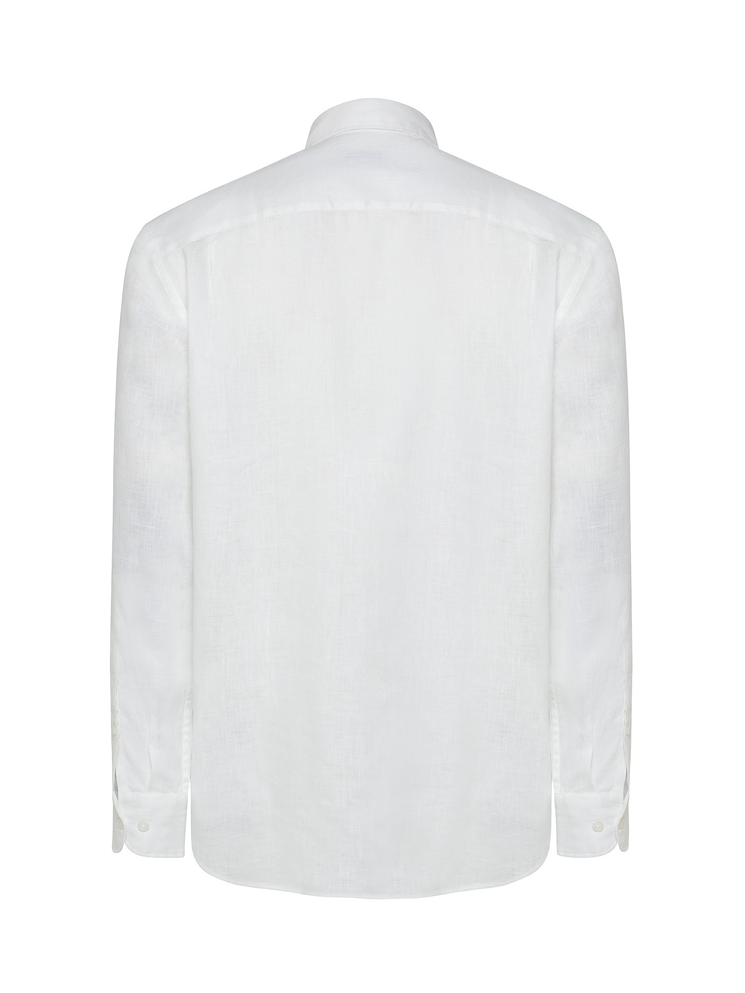 Luca D'Altieri - Camicia regular fit in puro lino, Bianco, large image number 1