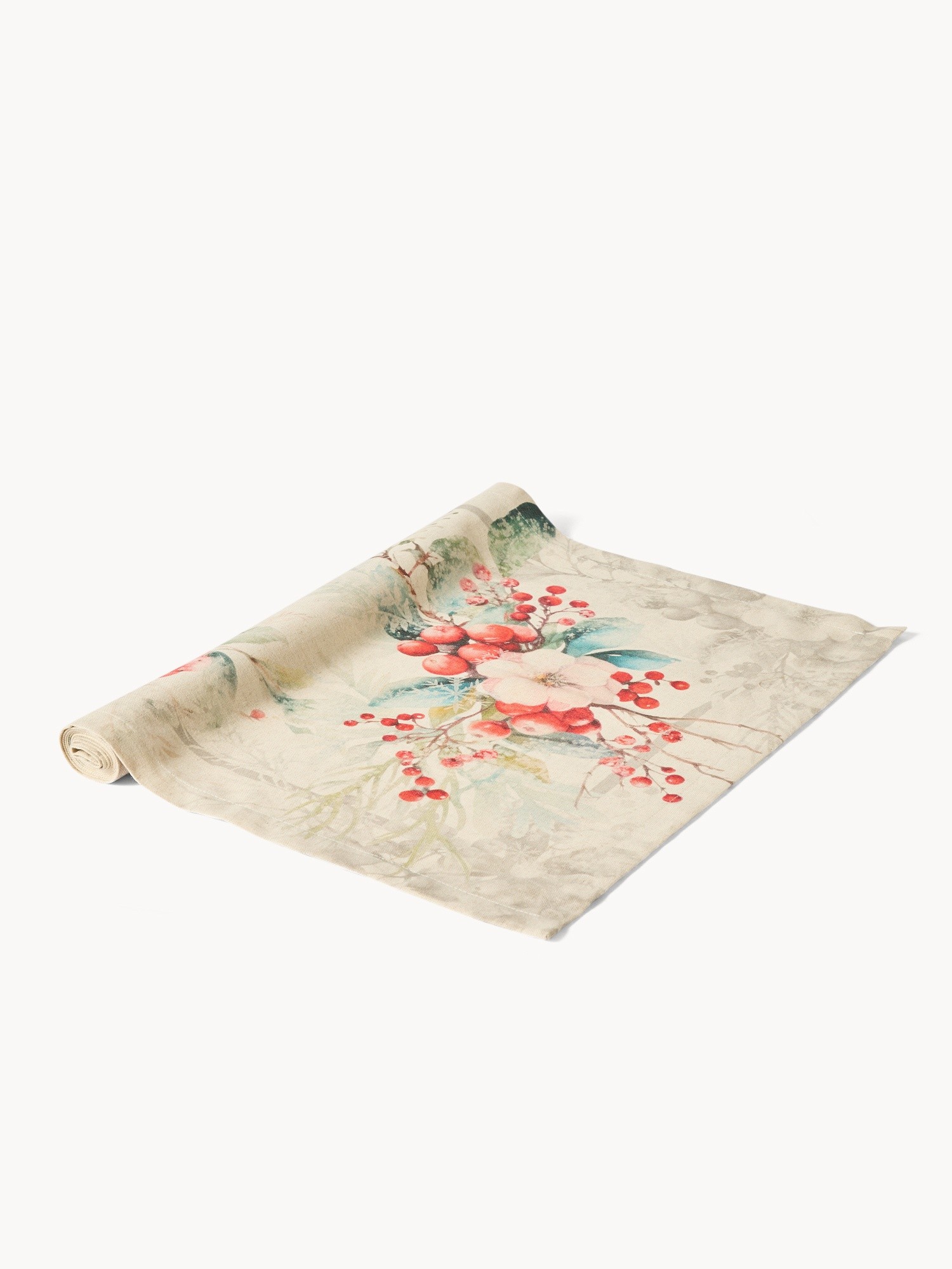 Runner in drill di puro cotone Bacche by Tessitura Randi, Multicolor, large image number 0