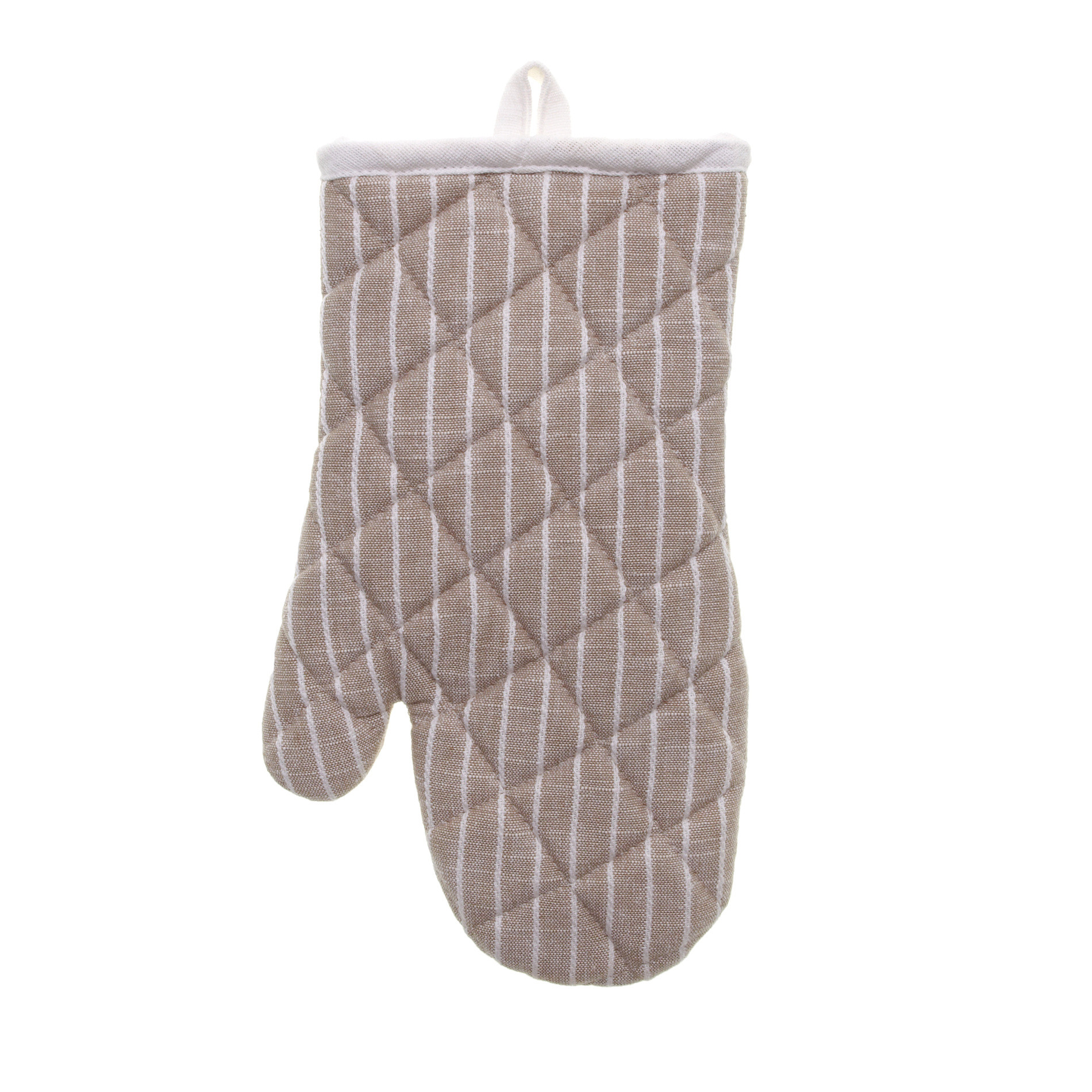 Striped oven mitt, White / Grey, large image number 0
