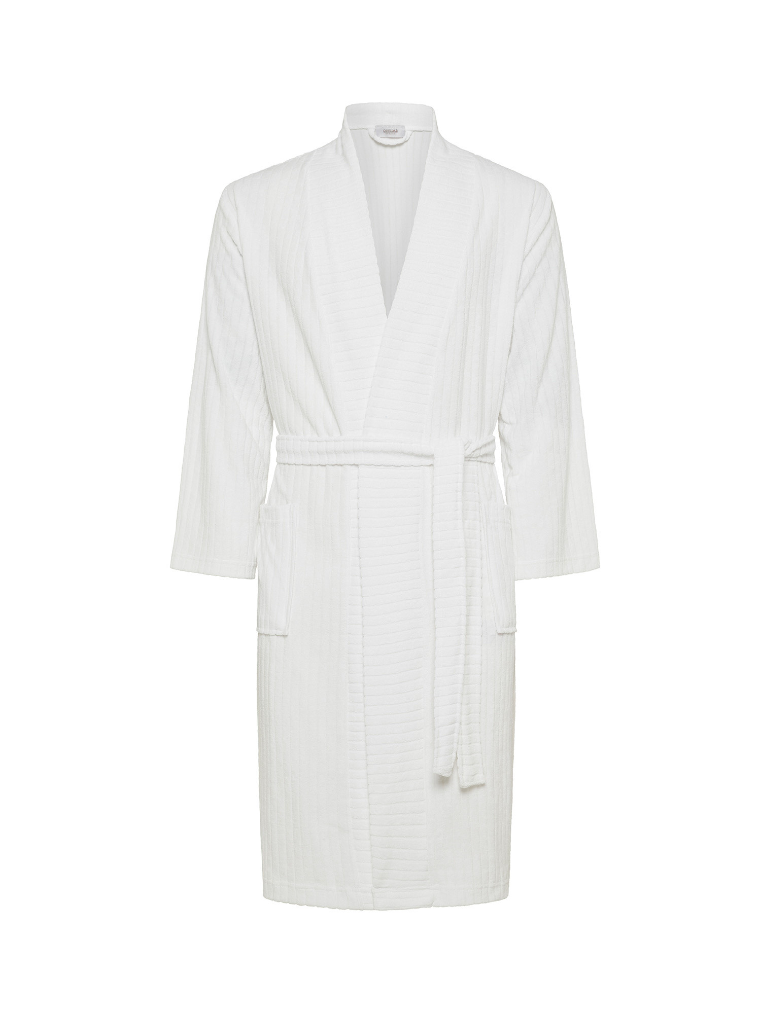 Knitted bathrobe, White, large image number 0
