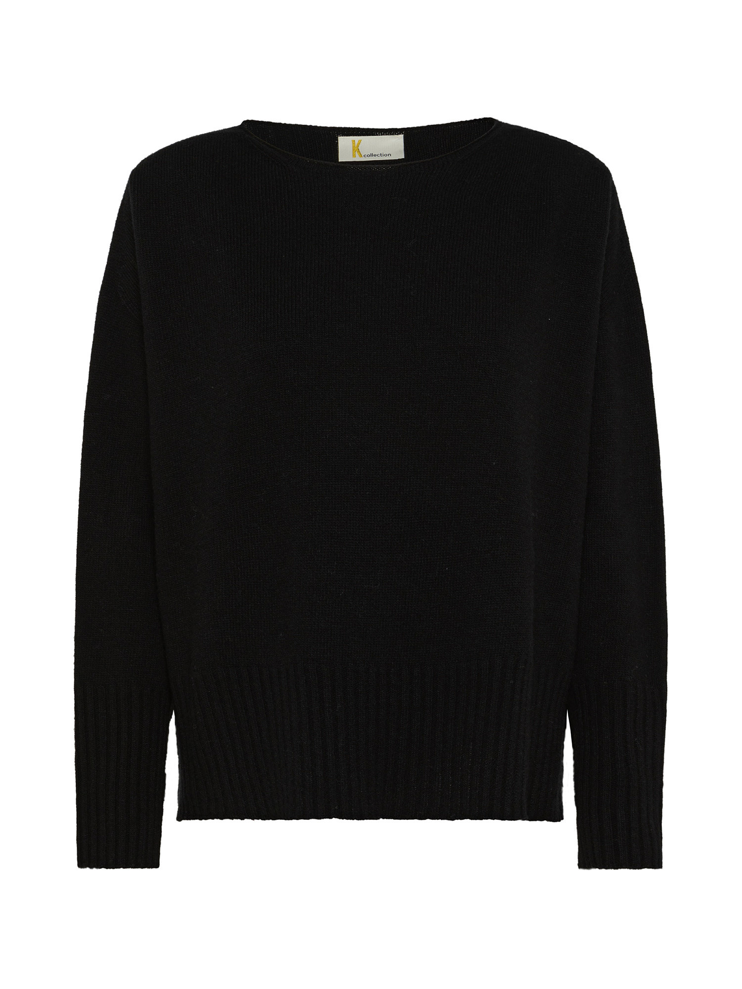 K Collection - Carded wool pullover, Black, large image number 0