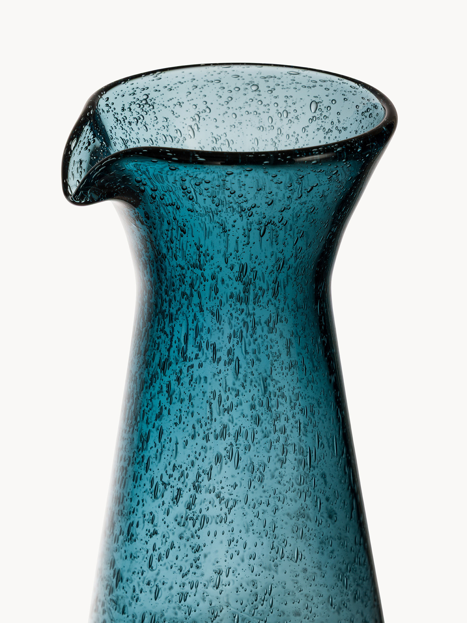 Caraffa in vetro sodalime con bolle, Blu, large image number 1