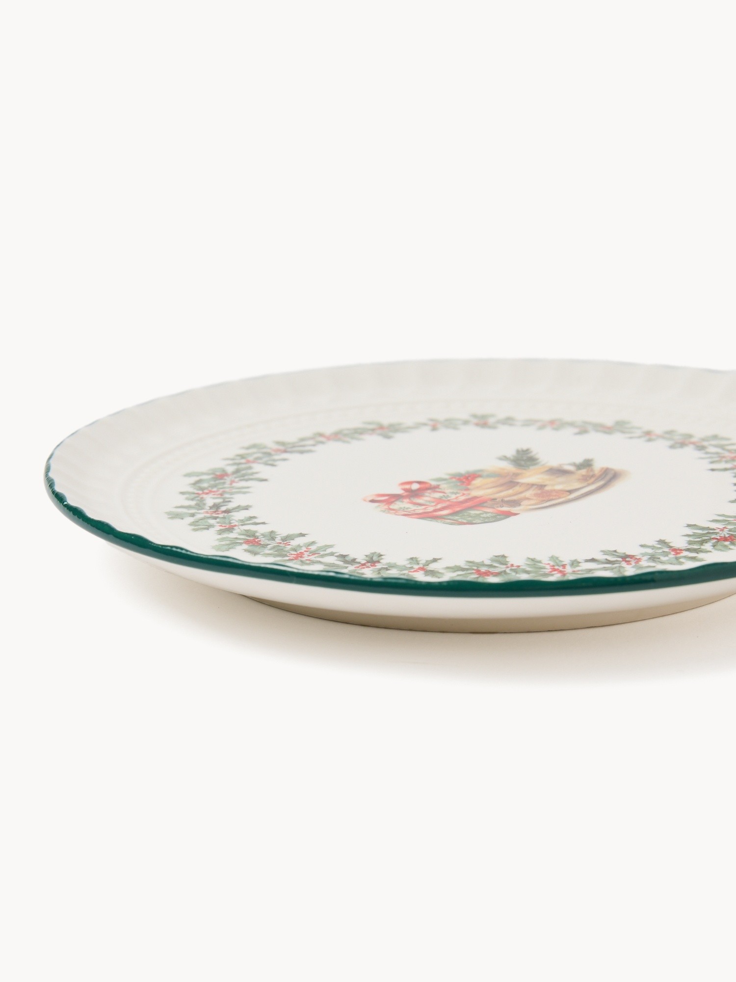 Porcelain bread plate with a Christmas motif, Multicolor, large image number 1