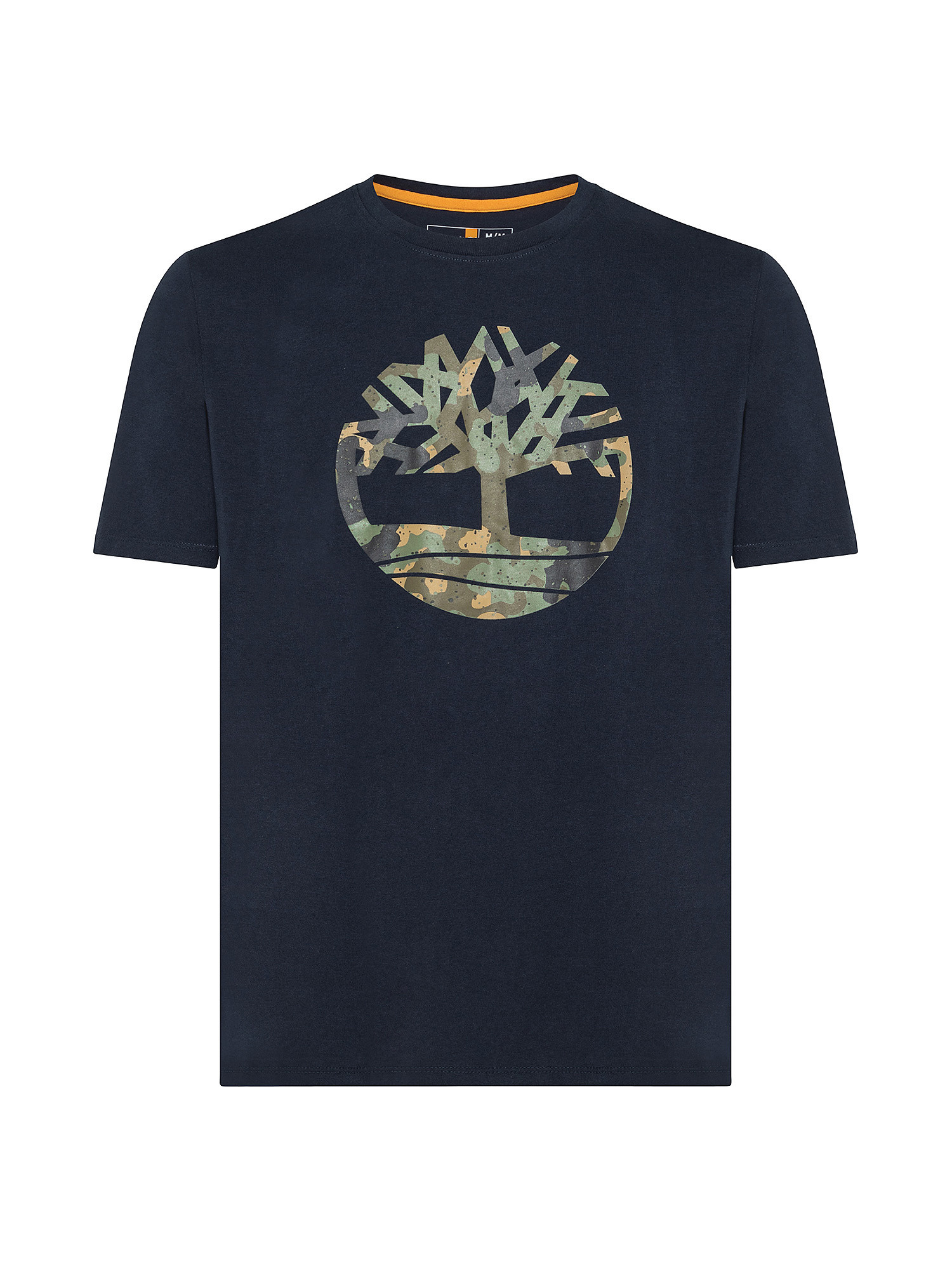 T-shirt da Uomo con Logo Mimetico, Blu, large