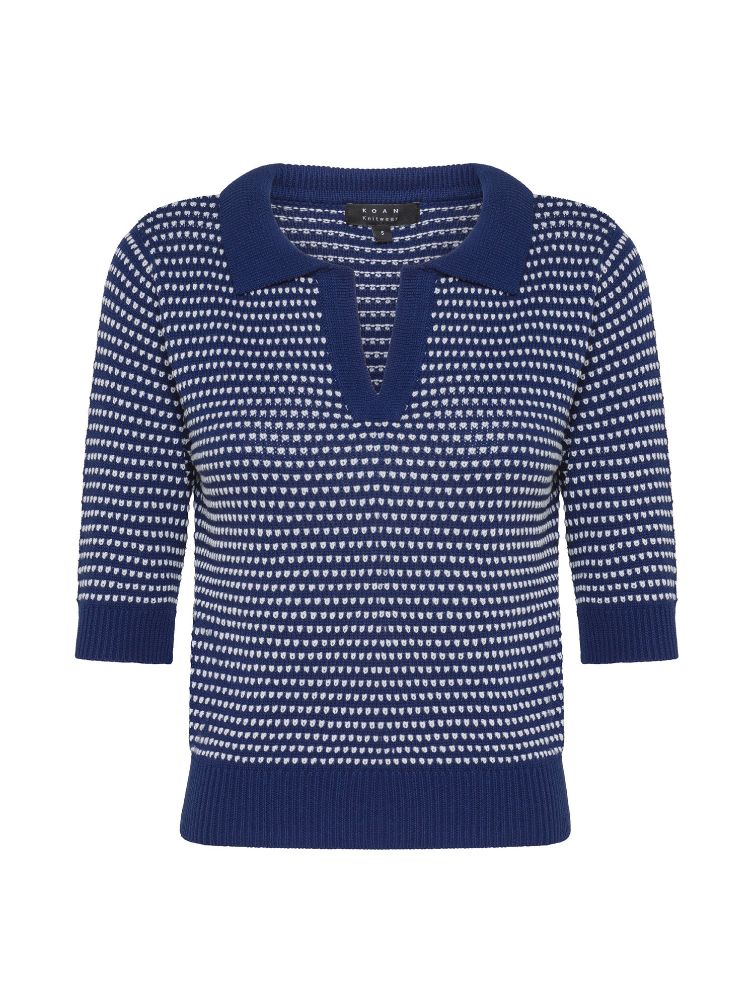 Koan - Short two-tone sweater, Dark Blue, large image number 0