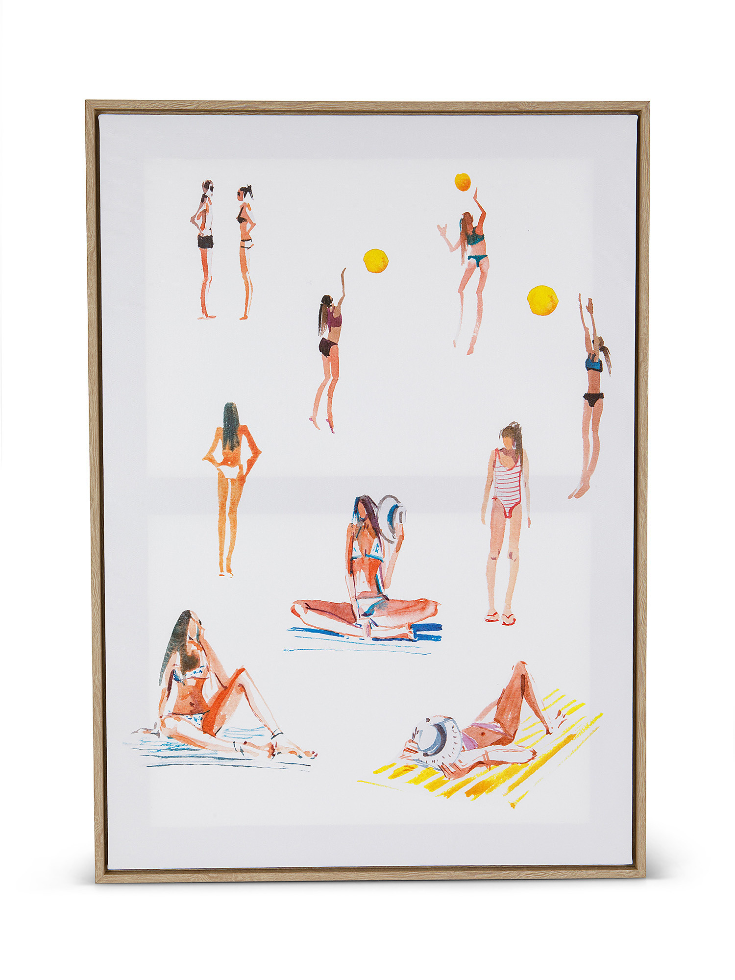 Canvas with photographic print - bathers, Multicolor, large image number 0