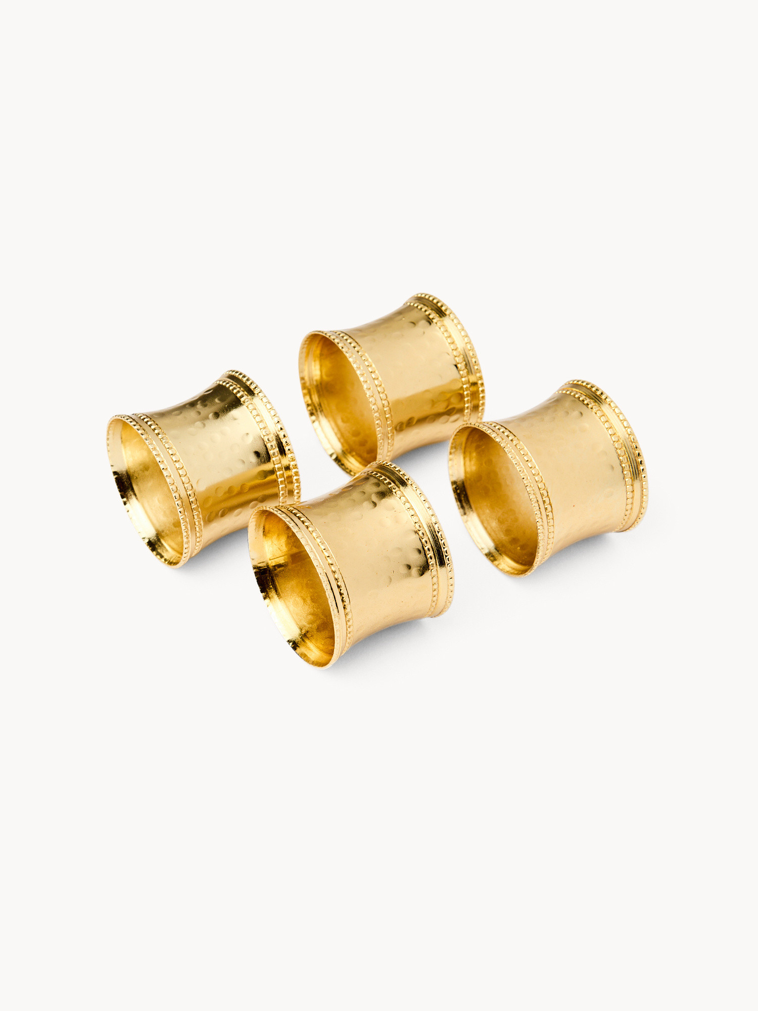 Set 4 portatovaglioli a bracciale, Oro, large image number 0