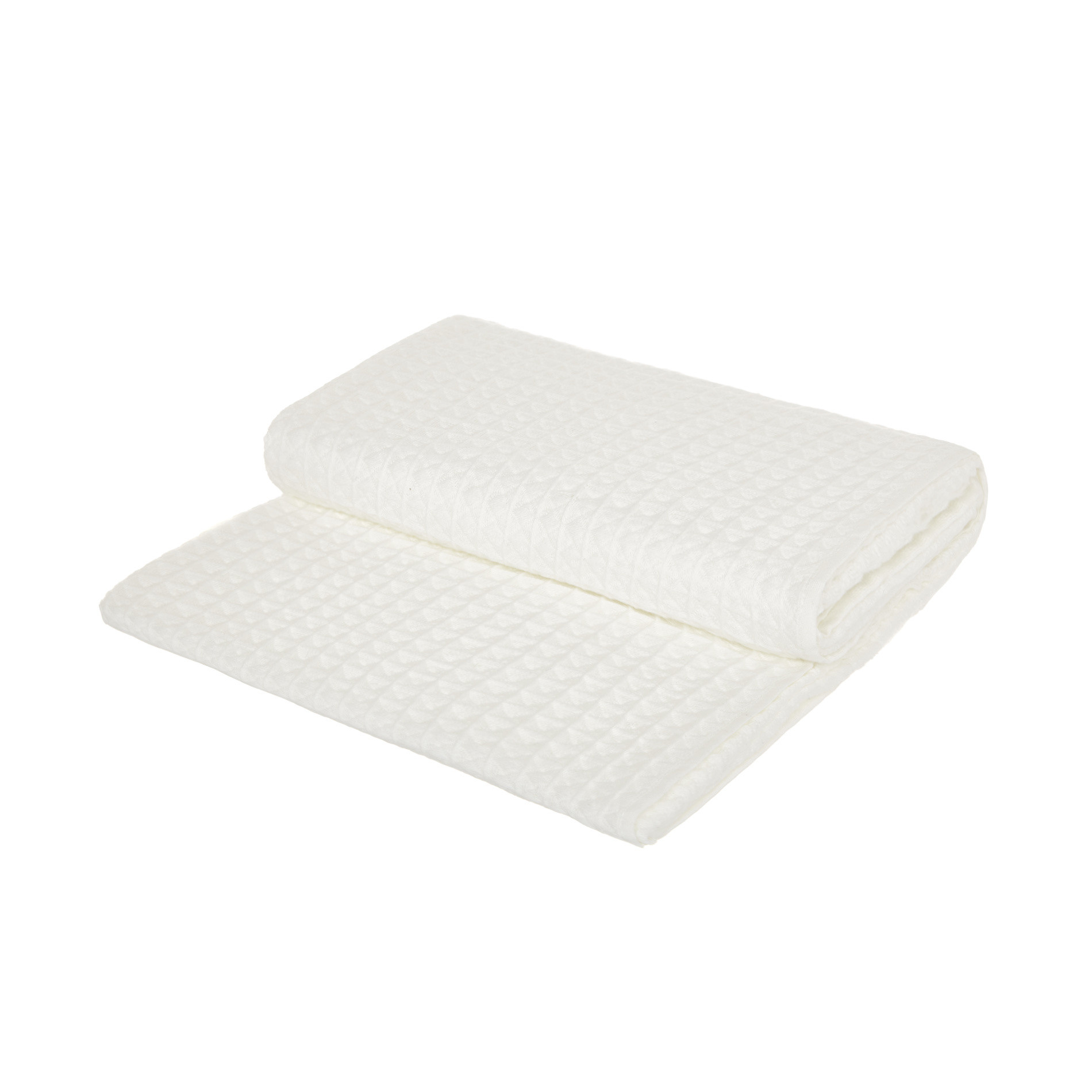 Solid color honeycomb cotton bath towel, White, large image number 0