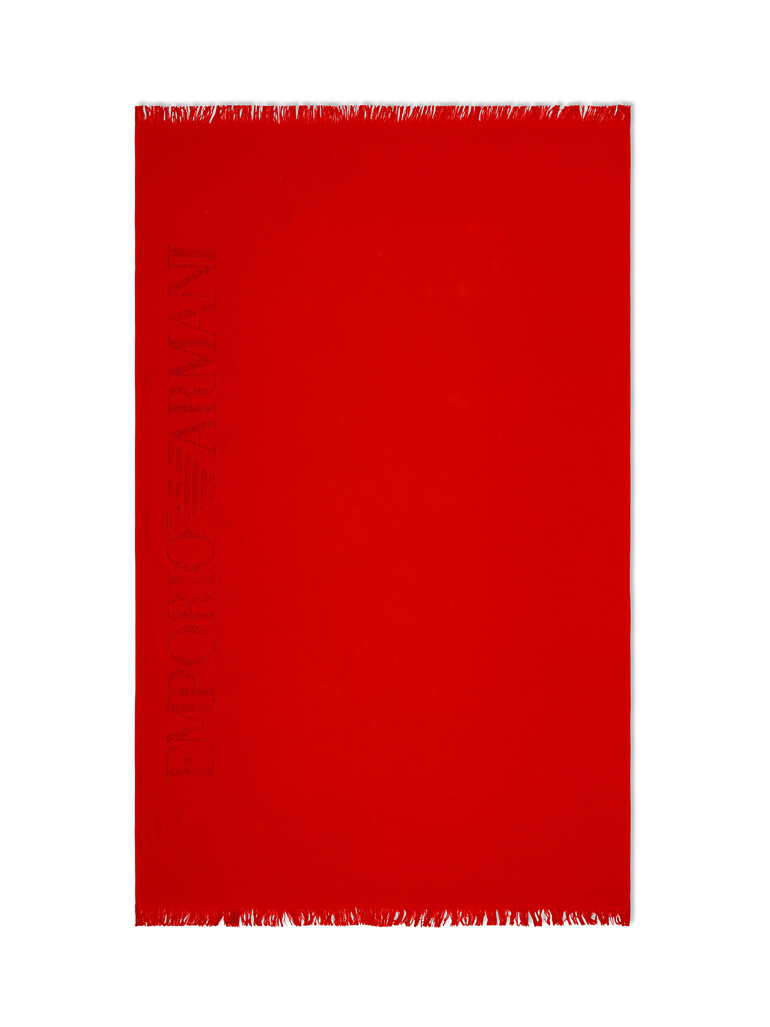 Telo mare a tinta unita con logo, Rosso, large image number 0