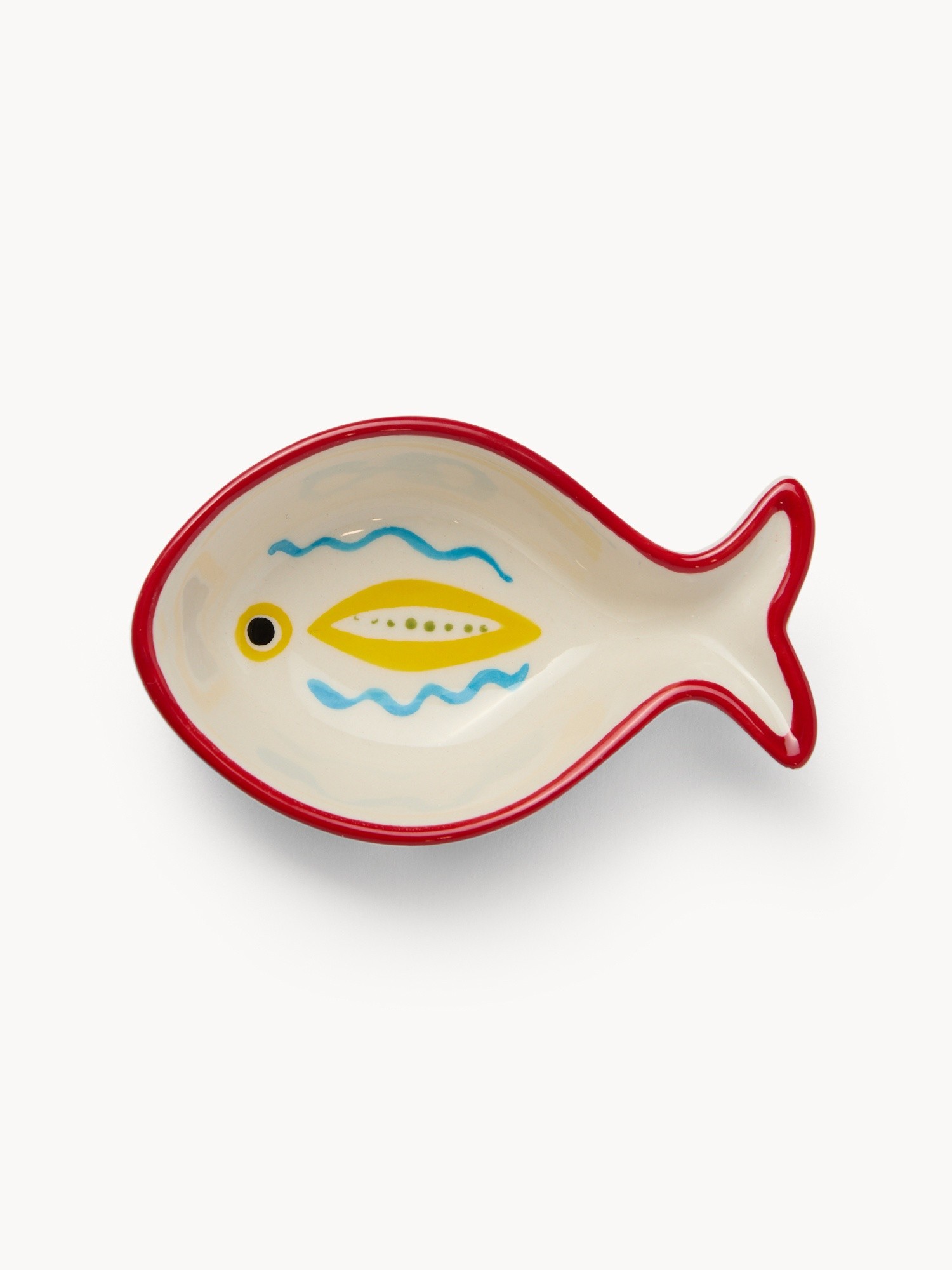 Ceramic fish bowl, Bianco/Giallo, large image number 1