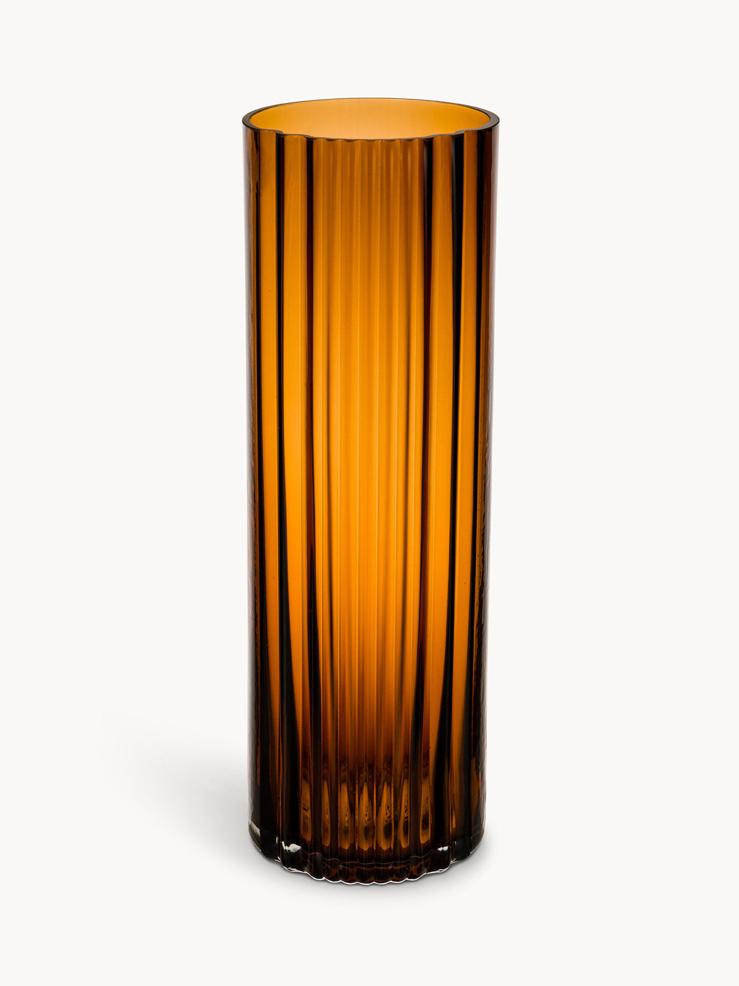 Colored glass vase, Brown, large image number 0