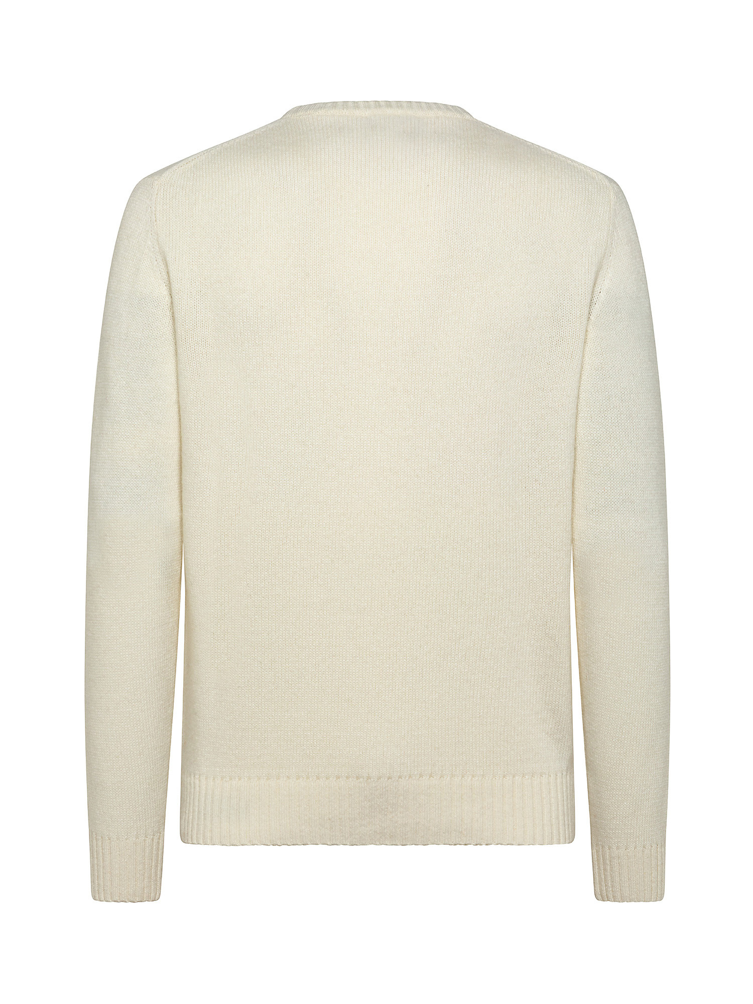 Crewneck sweater with noble fibers, White Cream, large image number 1