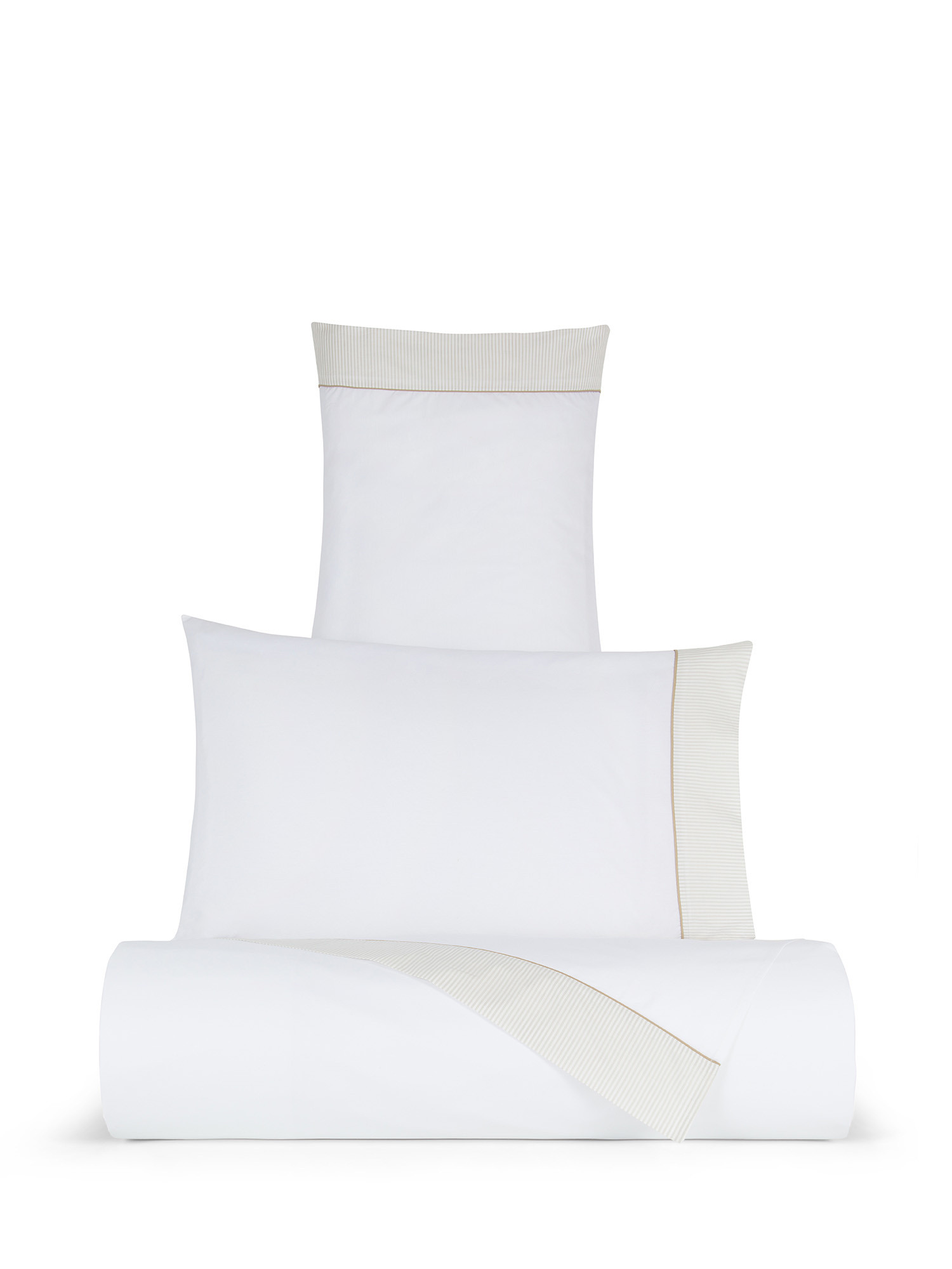Lenzuolo liscio in pregiato cotone percalle Portofino, Bianco, large image number 0