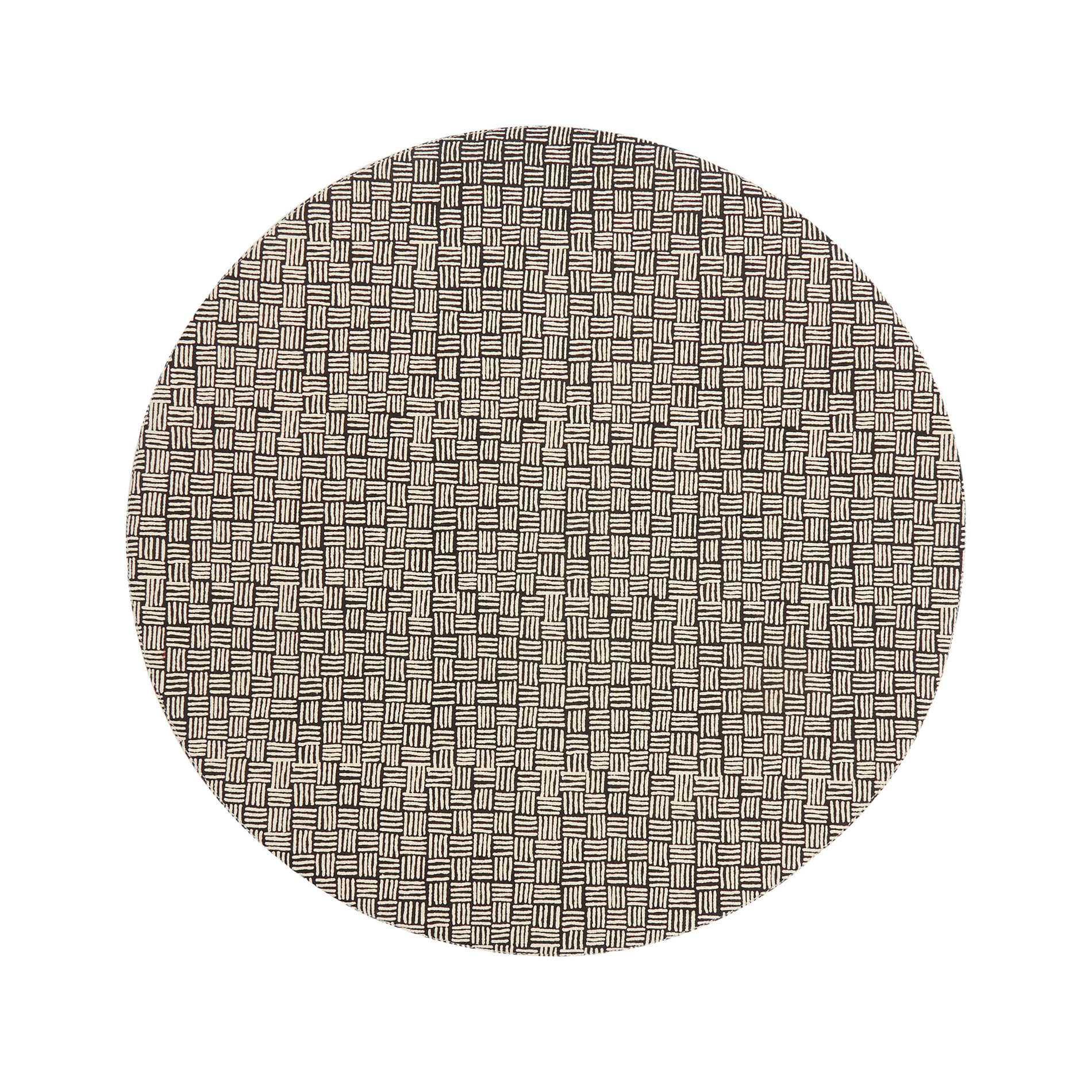 Tovaglietta rotonda puro cotone stampa dots, Nero, large image number 0