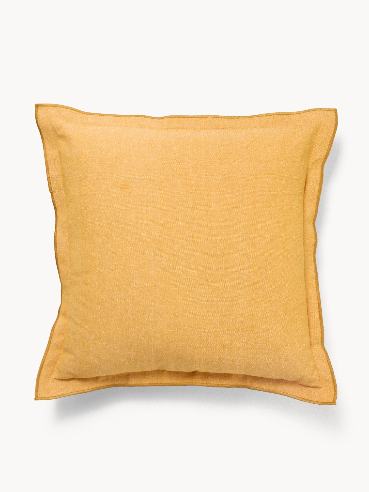 Chambray Cotton Pillow 45x45cm - Introductory Price, Yellow, large image number 0